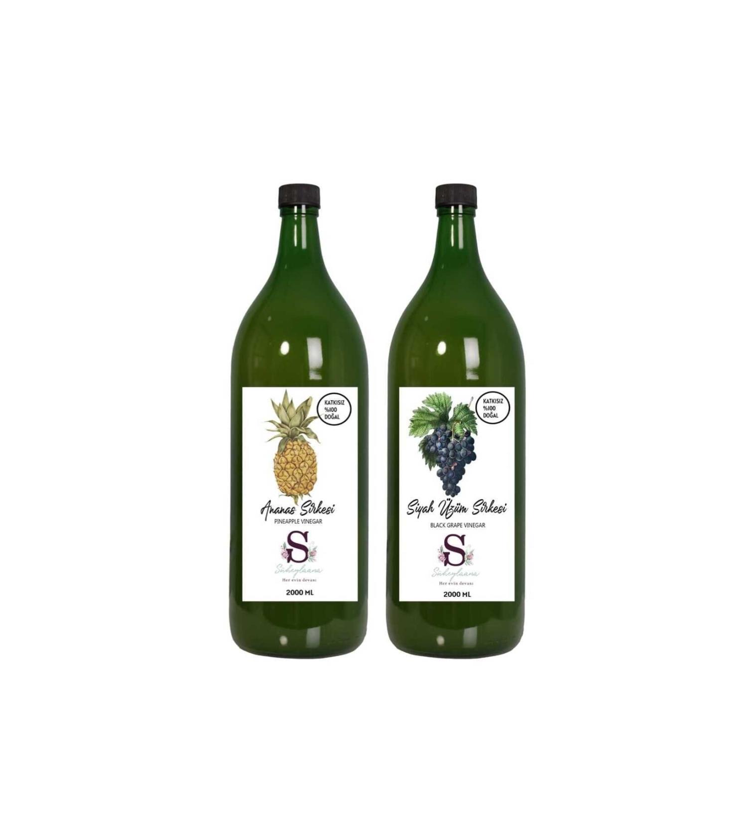 S heylaana Natural Pineapple Vinegar 2000 Ml - Natural Black Grape Vinegar 2000 Ml