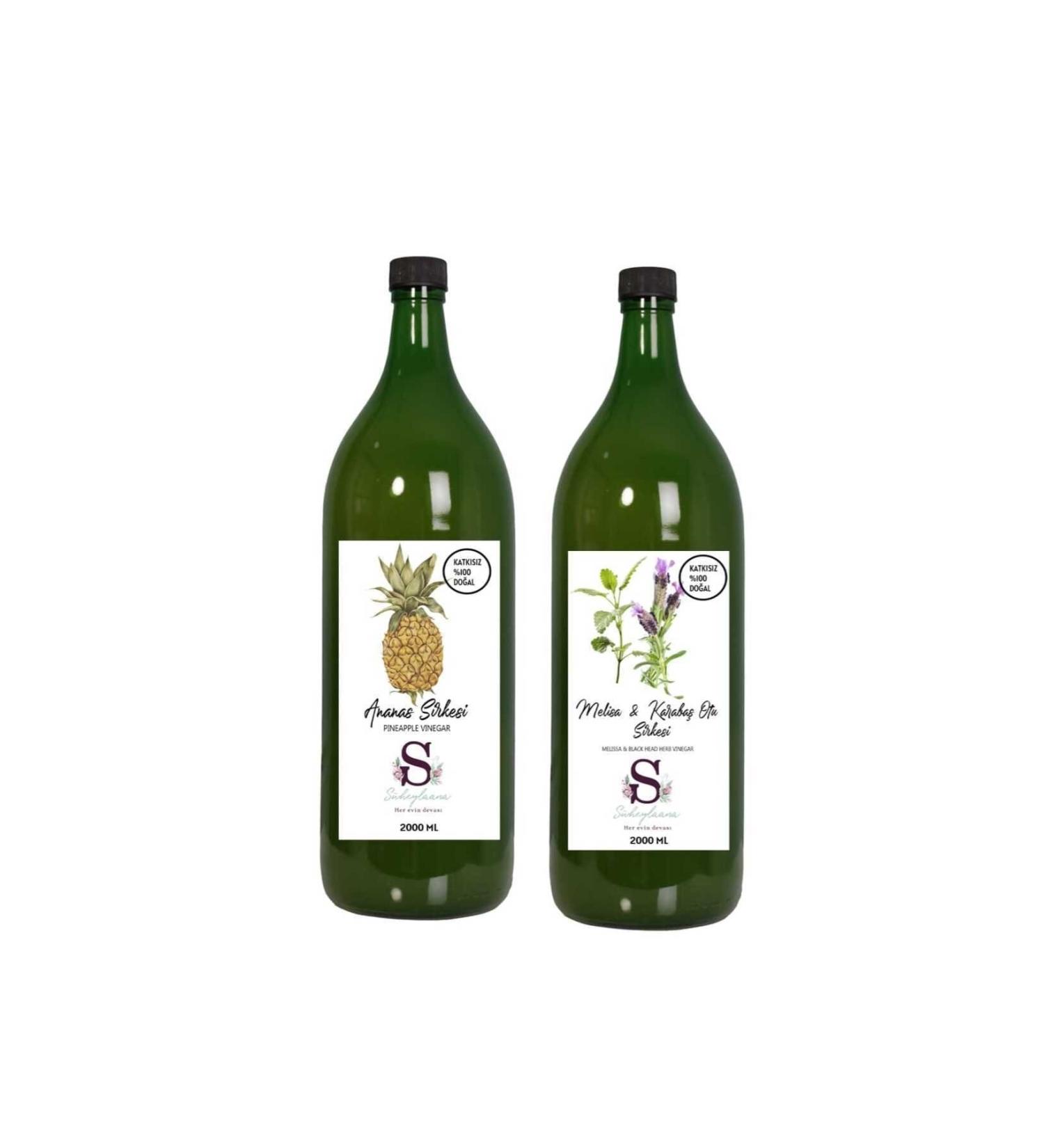 S heylaana Natural Pineapple Vinegar 2000 Ml - Natural Melissa & Black Pepper Vinegar 2000 Ml