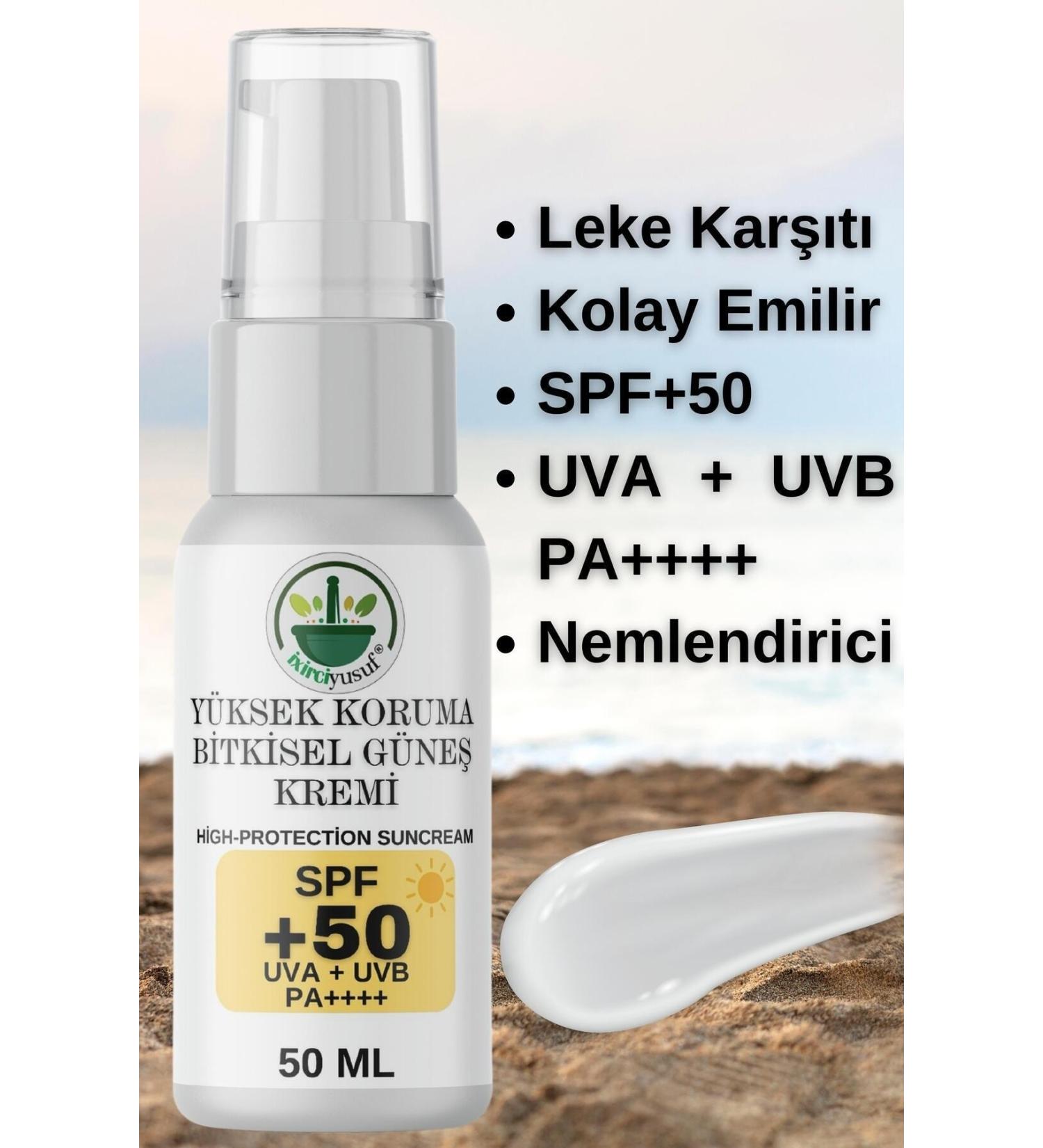ixirciyusuf High Protection Herbal Sun Cream +50SPF / Fast Absorption - Moisturizer (50ml) - Buy Online on GoSupps.com