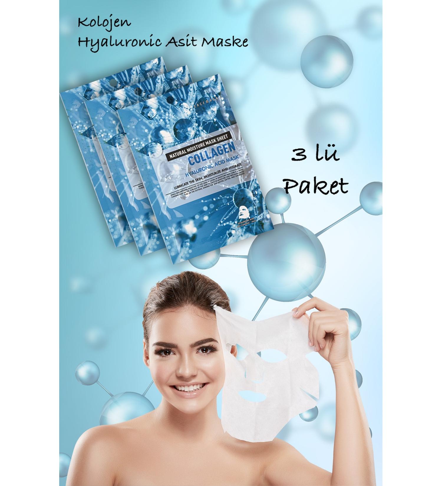 Uniquem 3 Piece Moisture Bomb Hyaluronic Acid Mask Collagen Essence Instant Effective Hyaluronic Acid Mask Xlm236