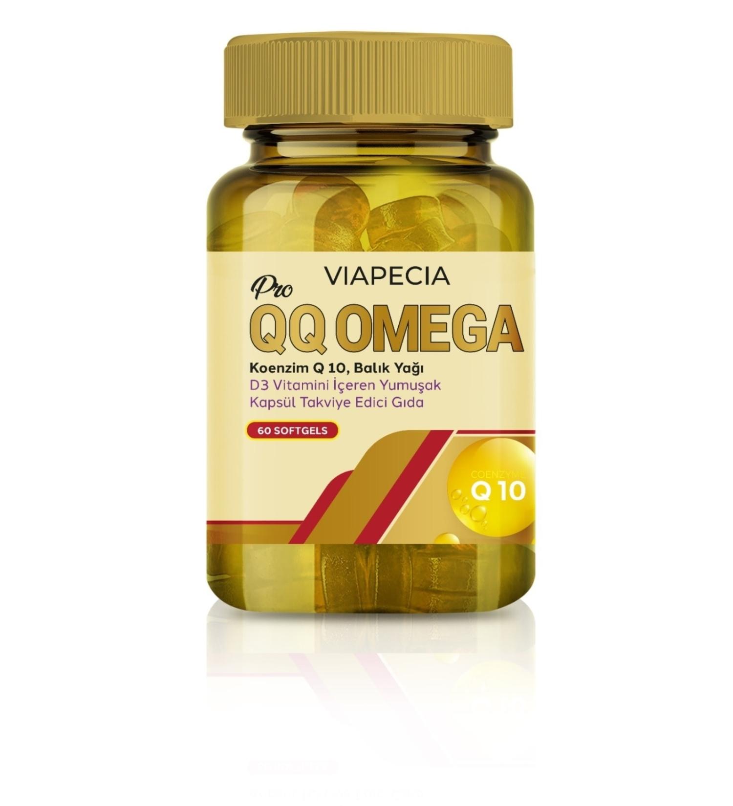 Viapecia QQ Omega Coenzyme Q 10 Fish Oil Vitamin D3 Softgel