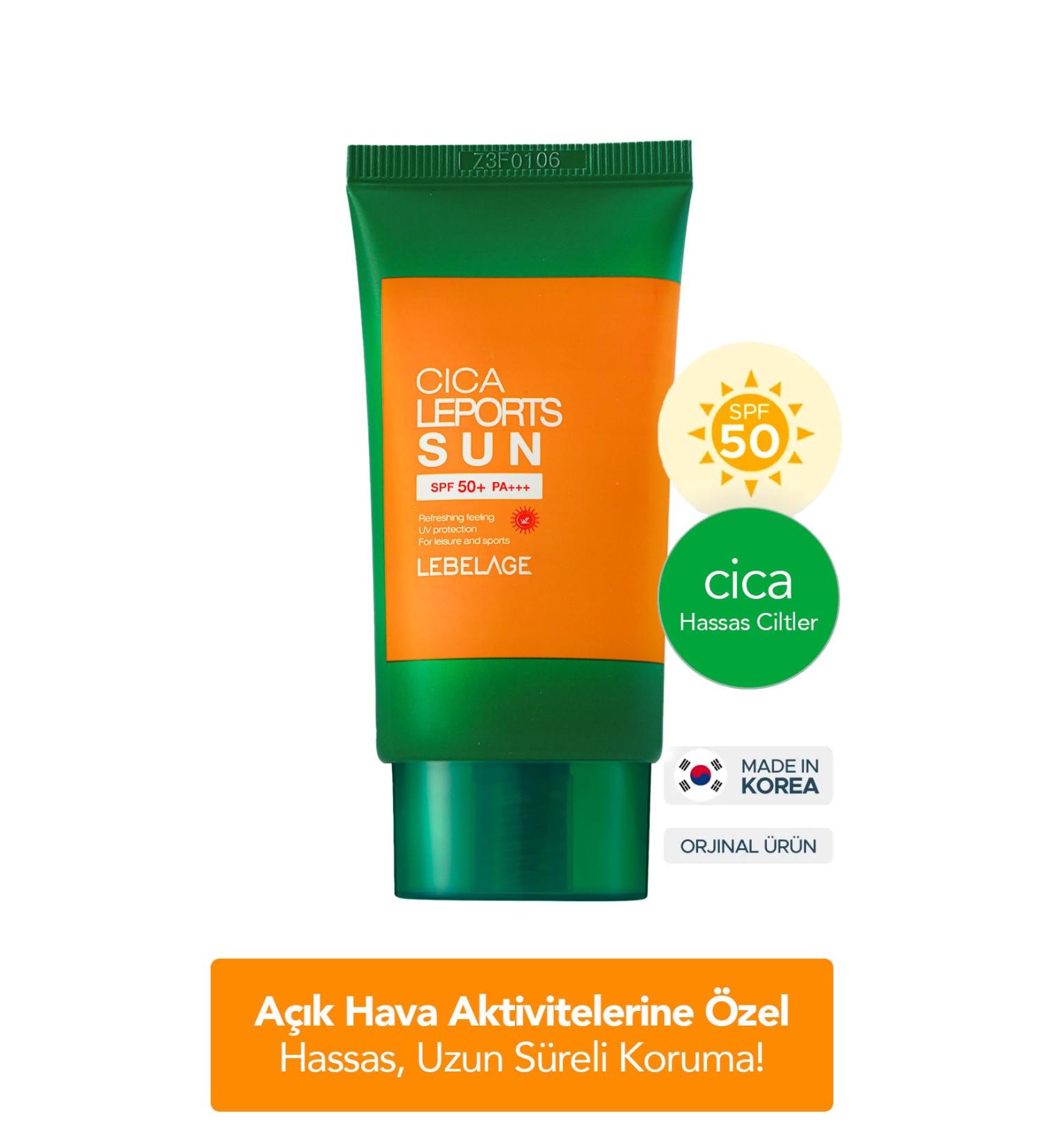 LEBELAGE Long-Term Effective Protection Korean Sun Cream Cica LEPORTS Sun SPF50+ PA+++ 30ml - Buy Online on GoSupps.com