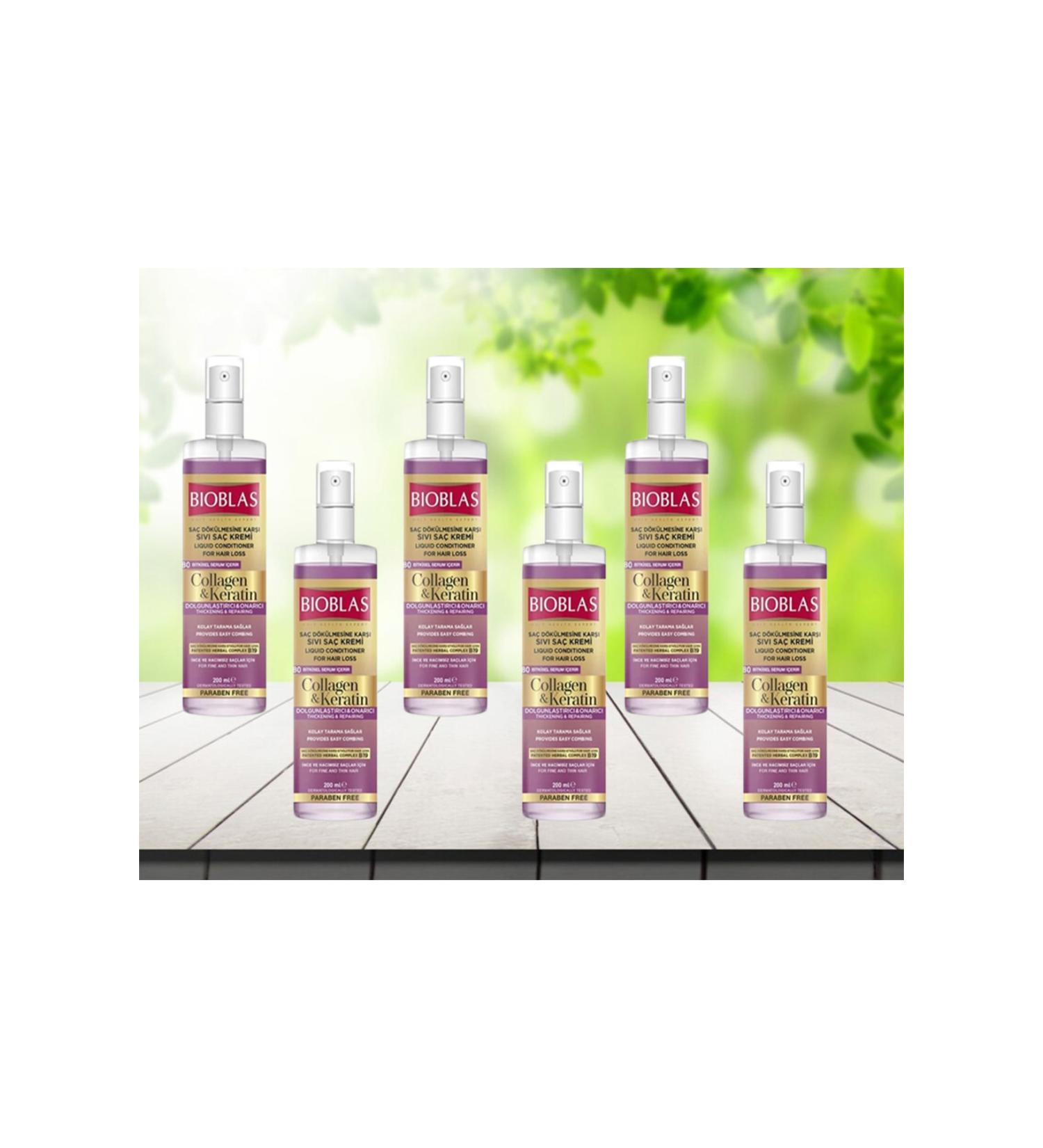 Bioblas Anti Hair Loss Collagen & Keratin Liquid Hair Conditioner 200 ml 6 pieces - Buy Online on GoSupps.com
