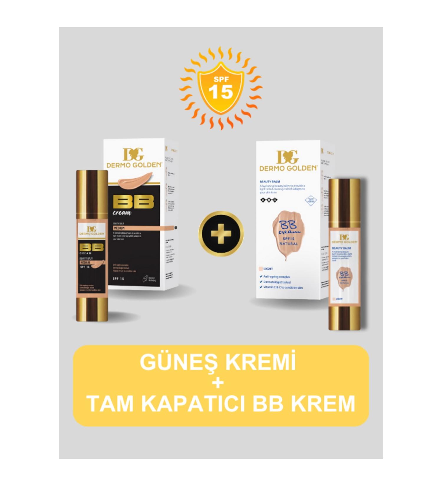 DG DERMO GOLDEN Full Coverage and Natural Silky Smooth Appearance Providing BB Cream Light Medium Spf 15