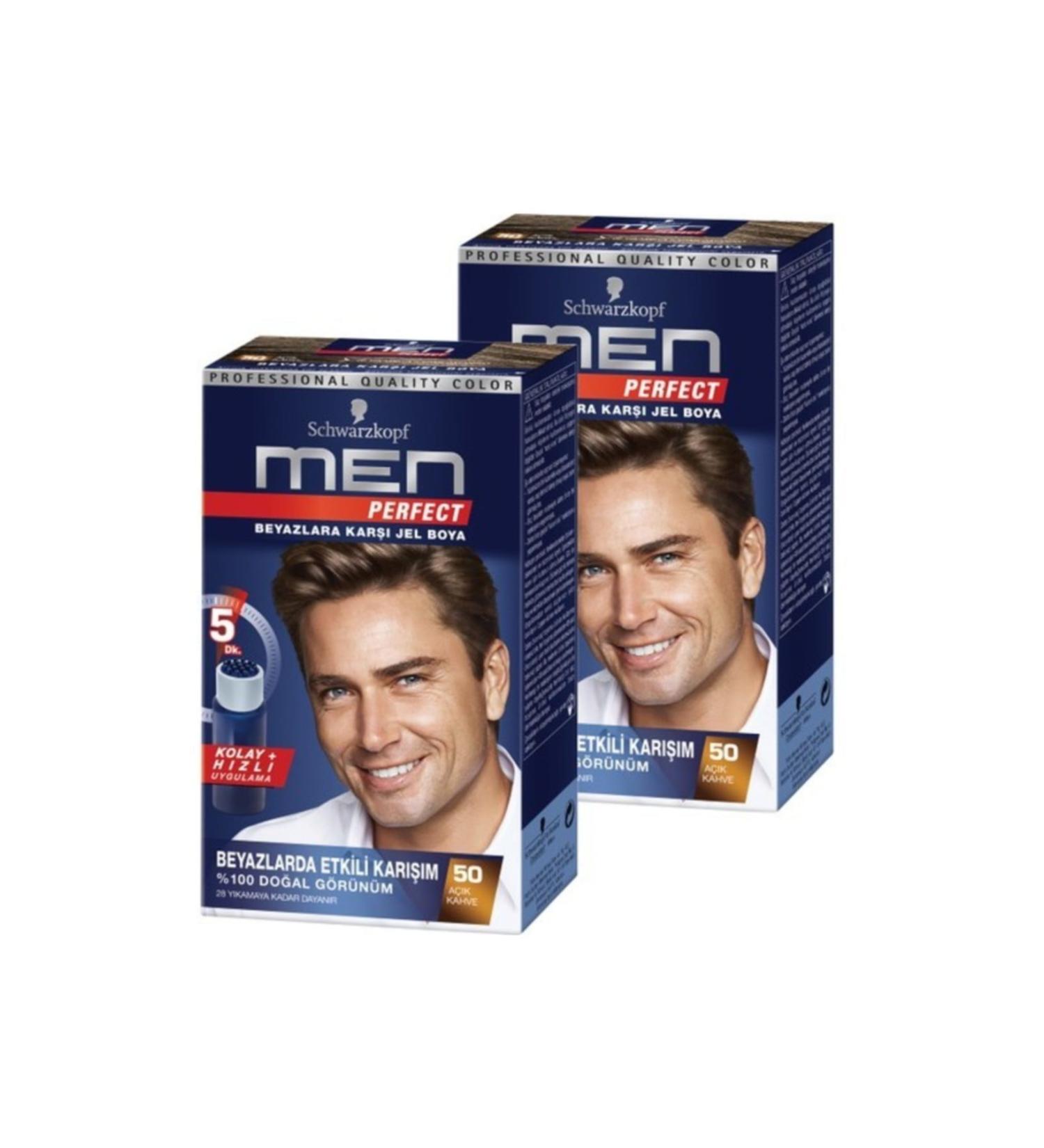 Men Perfect Hair Dye 50 - Light Brown 80 ml x 2 Pieces