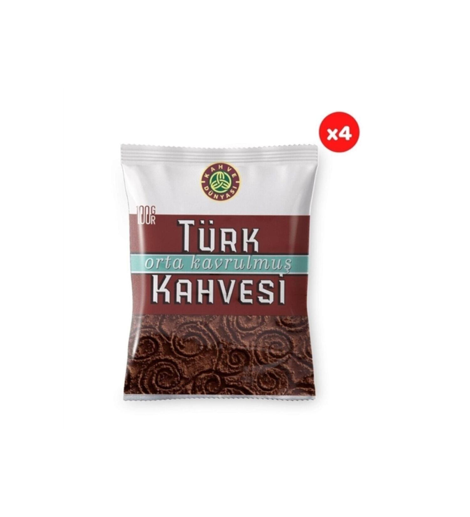 Kahve D nyas Medium Roast Turkish Coffee 100 Gr (Pack of 4)