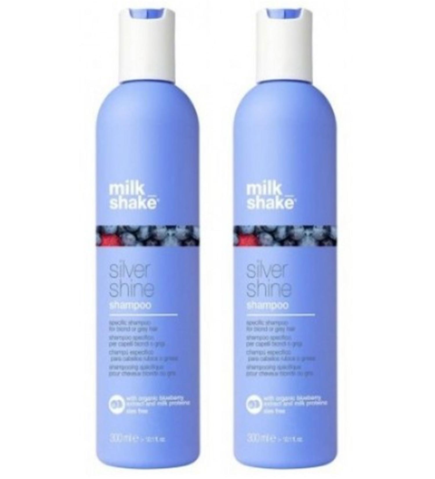 Milkshake Milk Shake Silver Shine Blonde and Gray Hair Silver Effect Shampoo 300 ml 2 Pieces