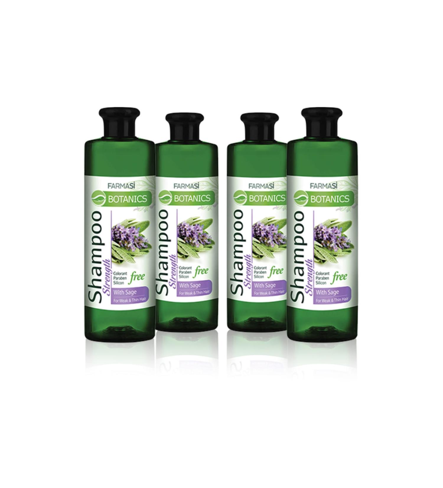 Farmasi Botanics Sage Extract Strengthening Shampoo-500ml 4 Pieces