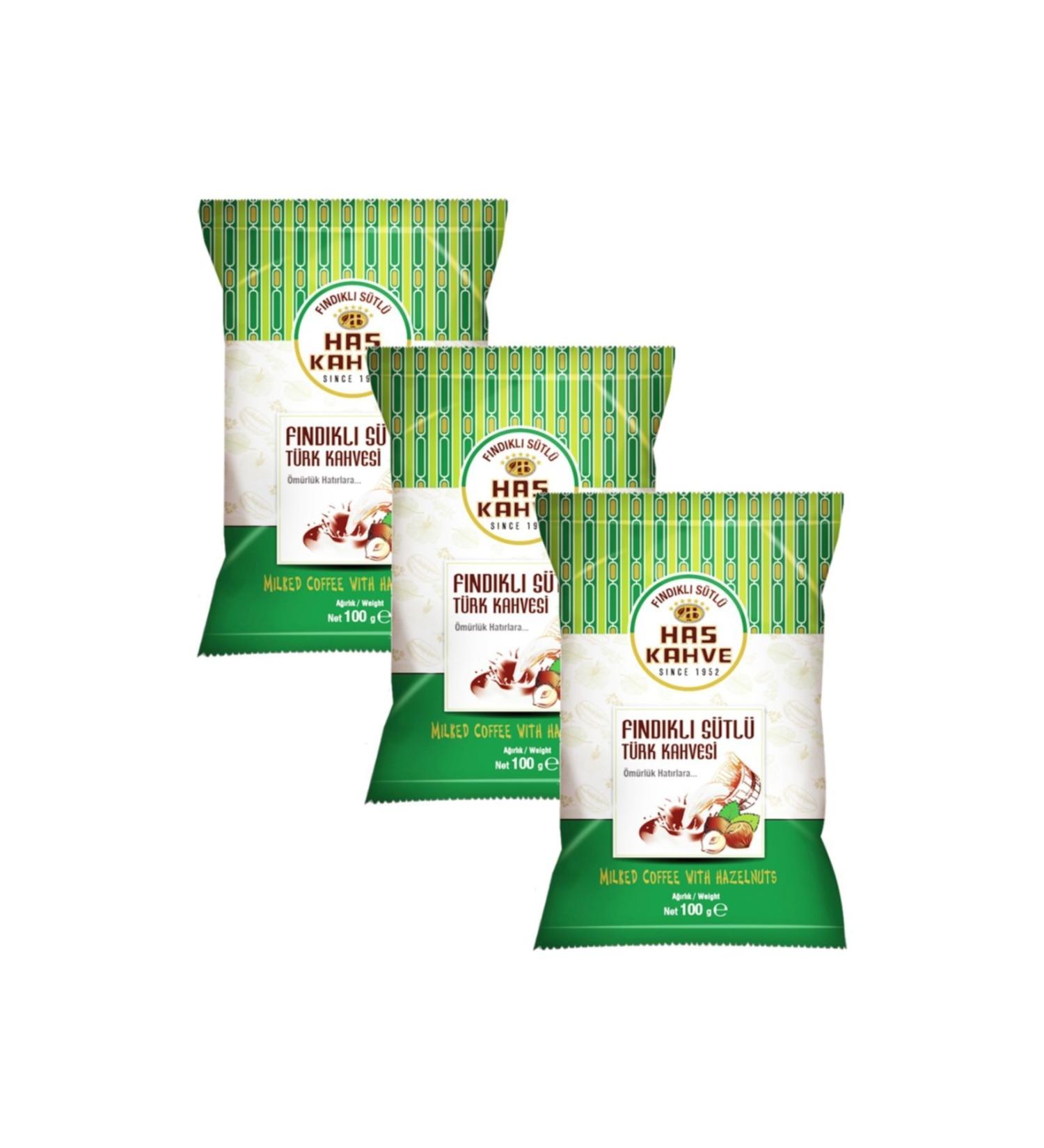 has kahve Has Hazelnut Turkish Coffee 3 X 100 gr