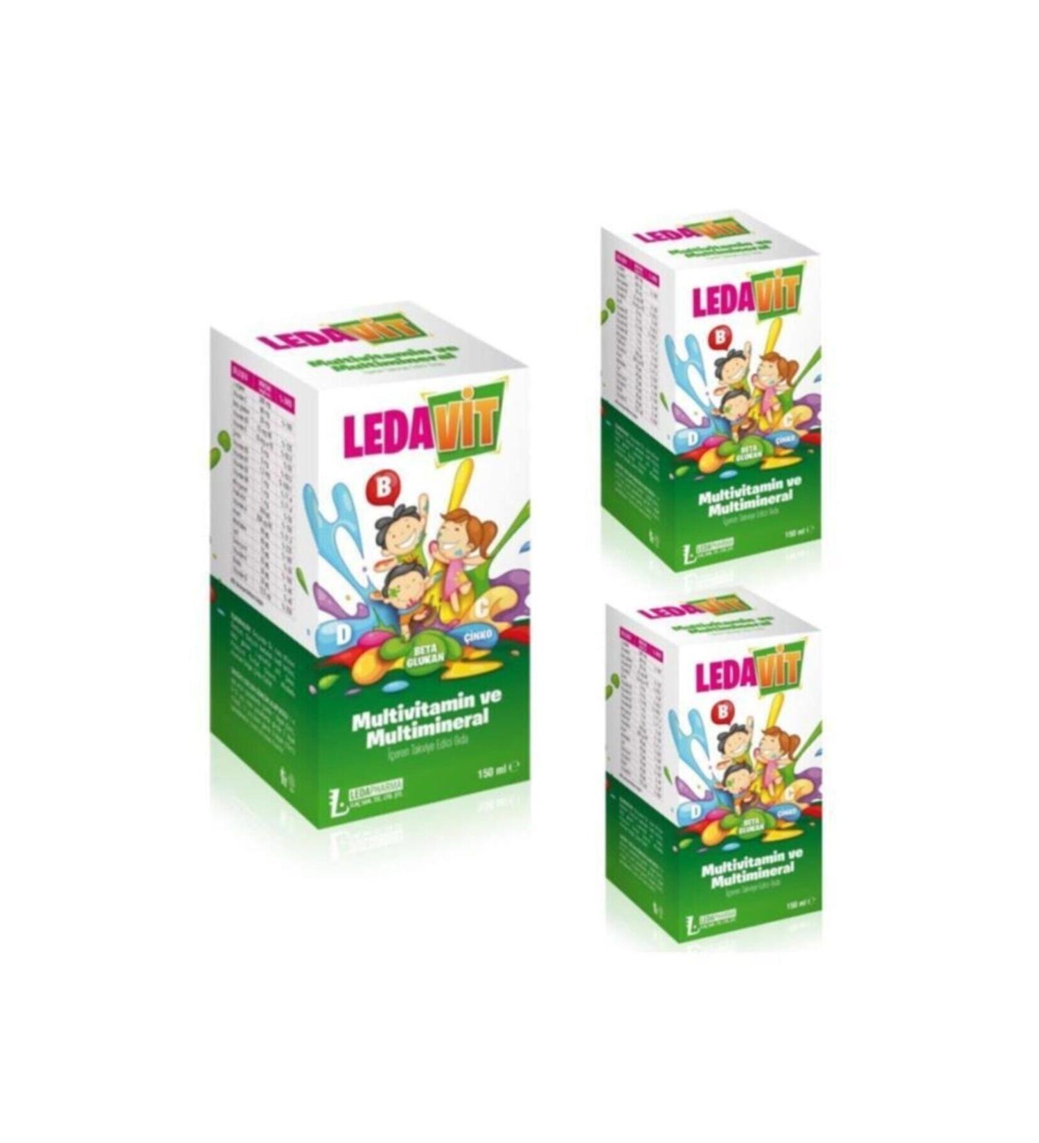 LedaPharma Ledavit Multivitamin and Mineral Syrup 150ml X3 Pieces