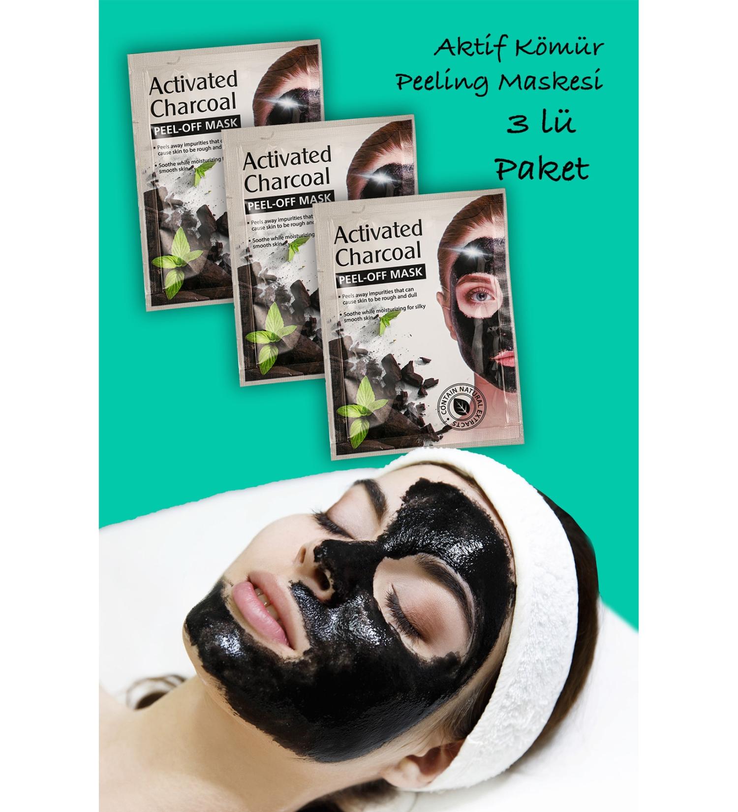Uniquem 3 Pieces Blackhead Mask Active Wood Charcoal Cure Applyable Face Mask Charcoal Mask Xlm1332