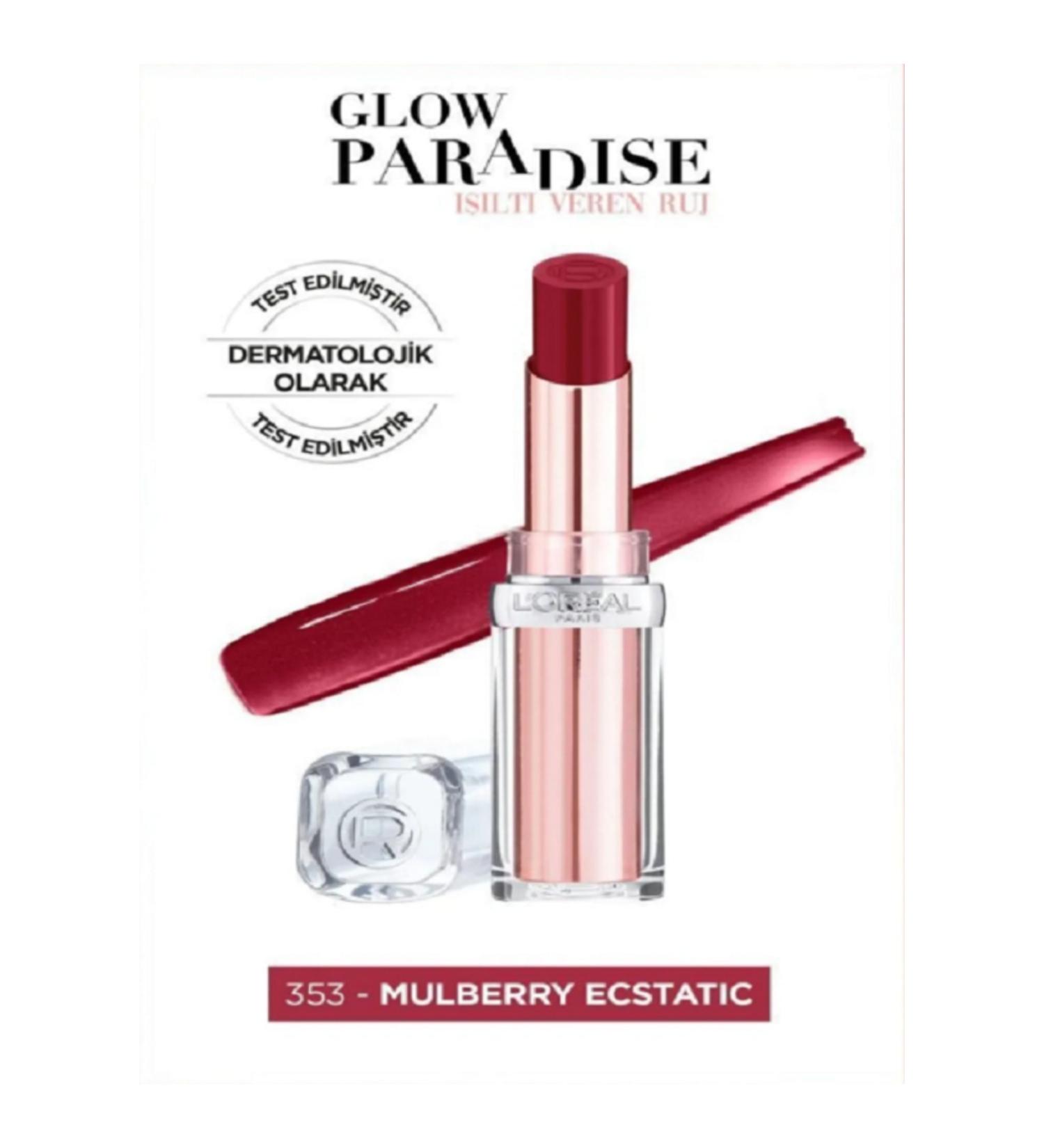 L'Oreal Paris Glow Paradise Balm-in-Mulberry Ecstatic-lipstick - Luminous Lipstick 353 - Buy Online on GoSupps.com