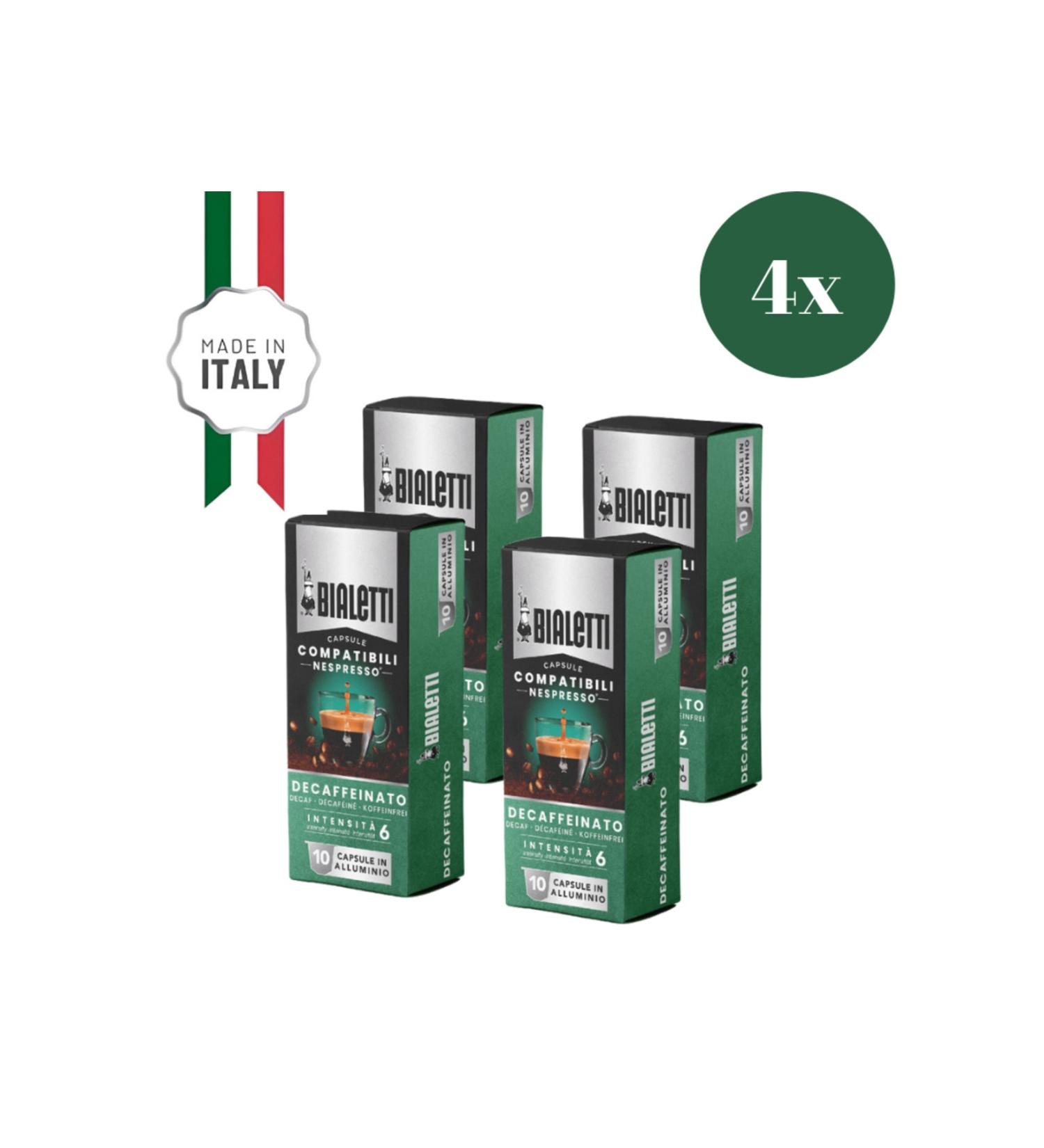 Bialetti Nespresso Compatible Decaffeinato Decaffeinated Capsule Coffee 4x10 Pieces