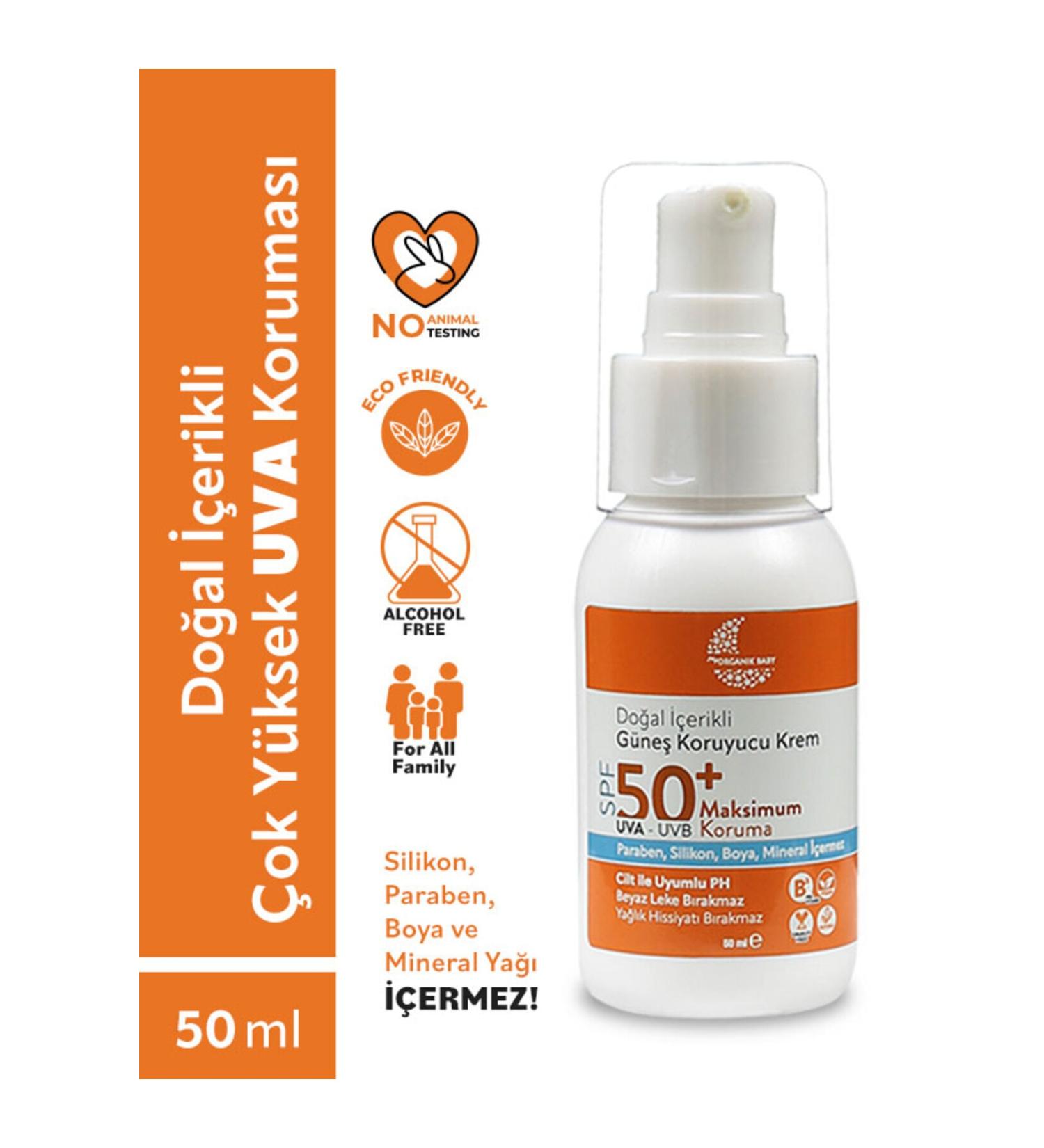 Organic Baby Natural Content Baby Child and Adult Sunscreen Anti-Stain Vegan Uva Uvb 50 Spf All Skin Types - Buy Online on GoSupps.com