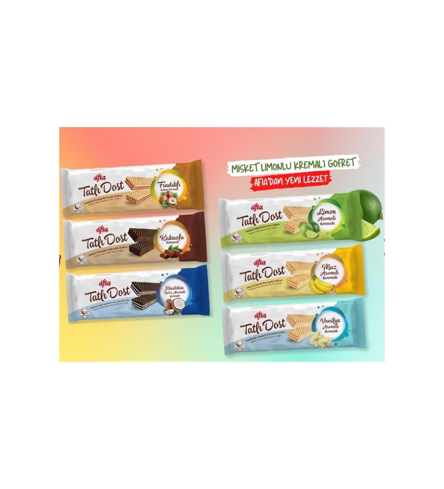 Afia Tatl dost Wafer Mixed 6 Piece Set 140gr * 6 pieces Gimdes Certified