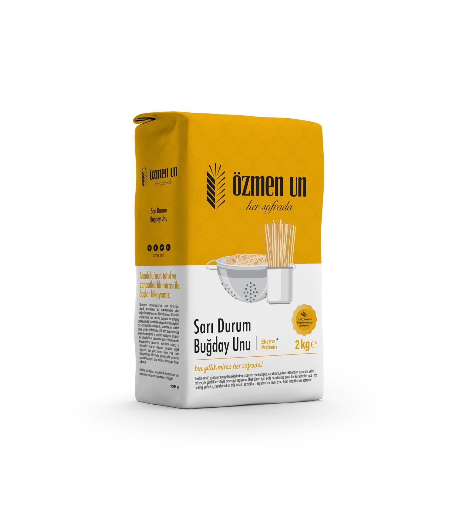 Ozmen Yellow Durum Wheat Flour 2 Kg - Buy Online on GoSupps.com