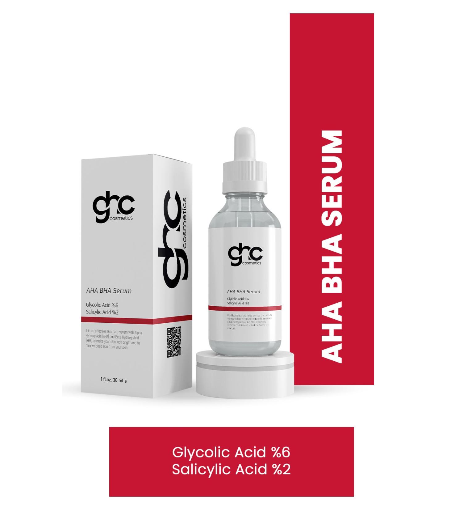 GHC Cosmetic AHA BHA Serum Glycolic Acid 6% Salicylic Acid 2% - Buy Online on GoSupps.com