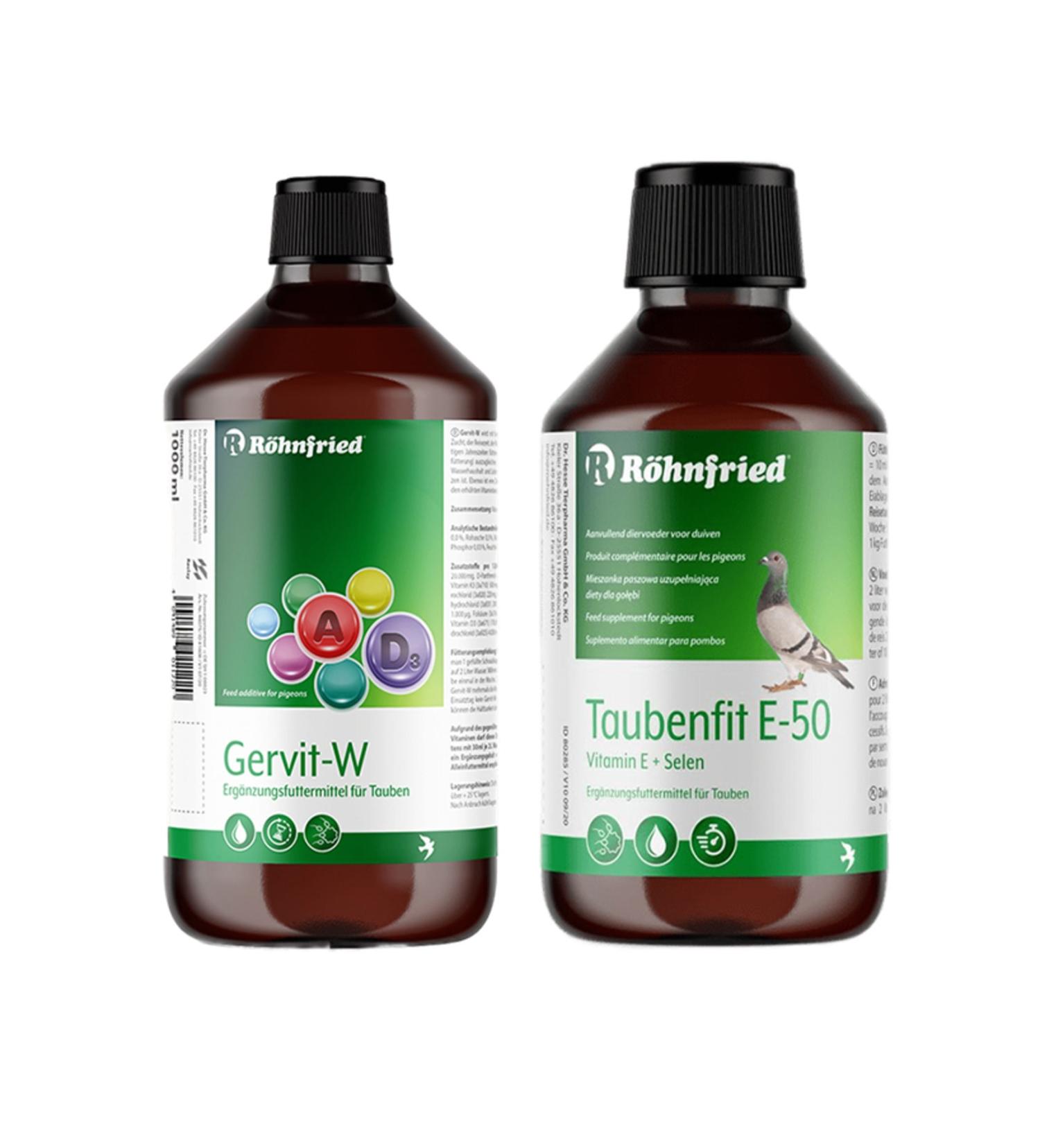R hnfried Gervit-w (100ML) Taubenfit E-50 (100ML) Double Bird Vitamin (GLASS BOTTLE)