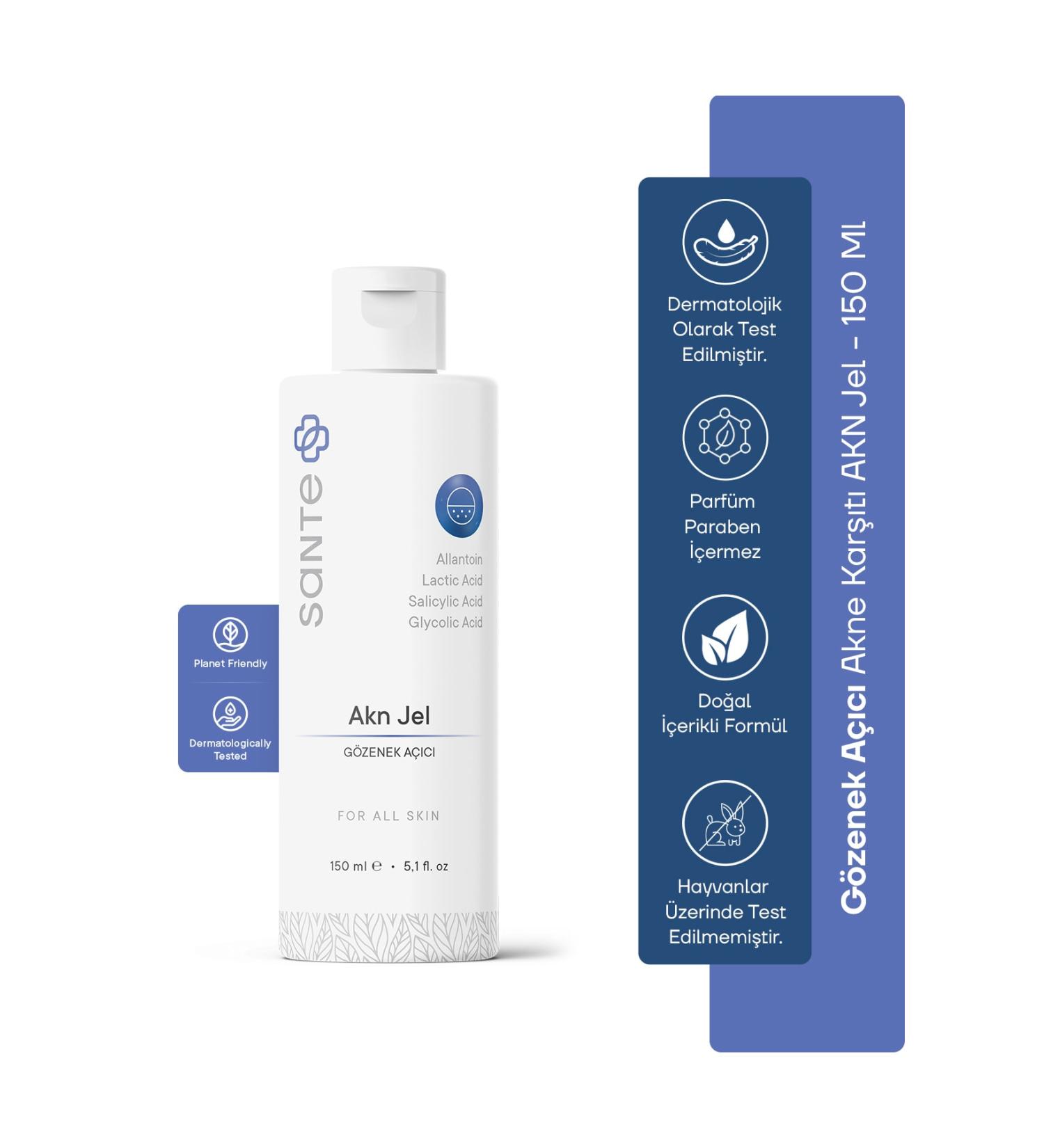 SantePlus Akn Anti-Acne and Pimple Facial Cleansing Gel 150 ml - Buy Online on GoSupps.com