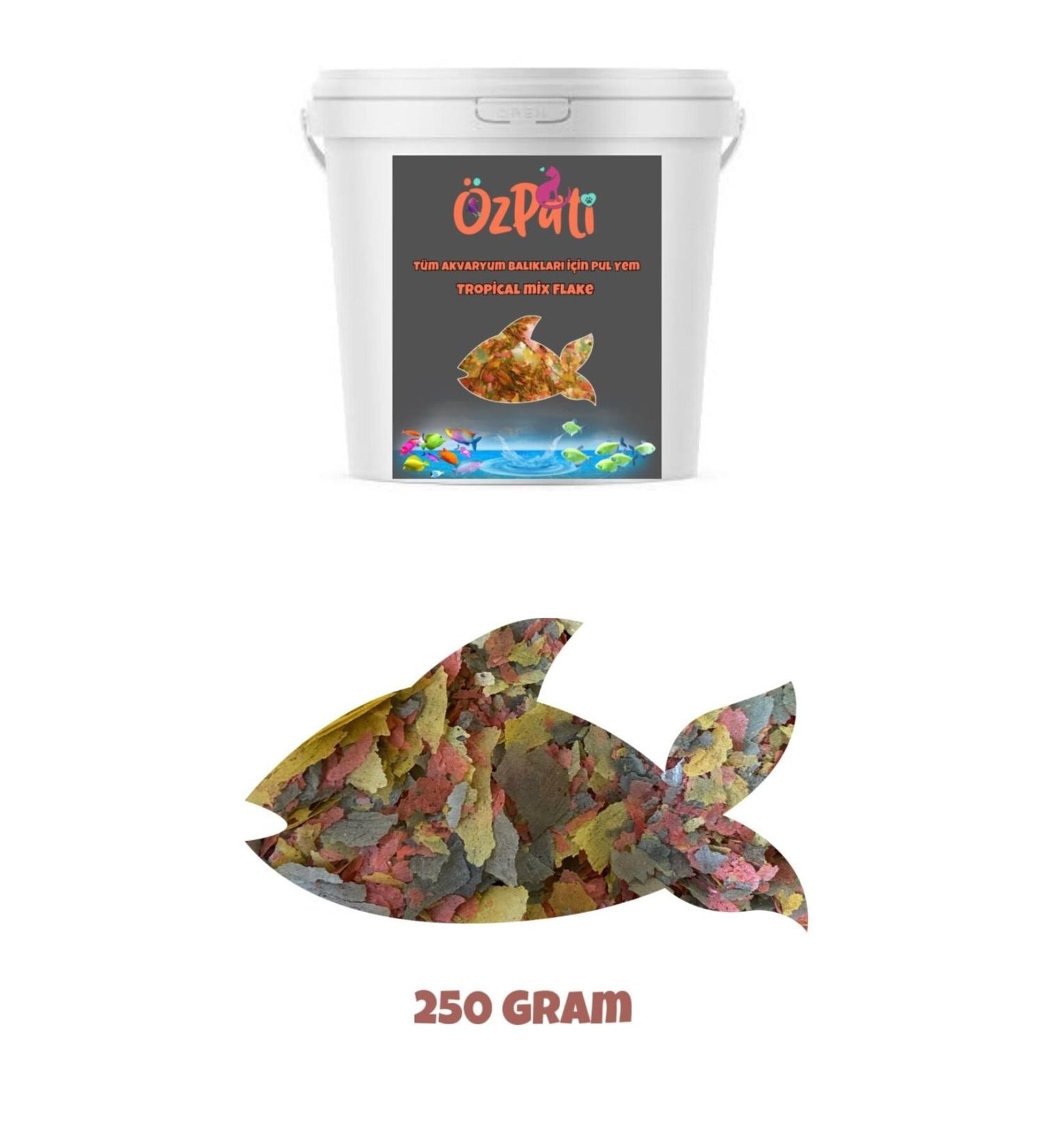 Ozpati Flake Food for All Aquarium Fish (Tropical Mix Flake) 250 Grams