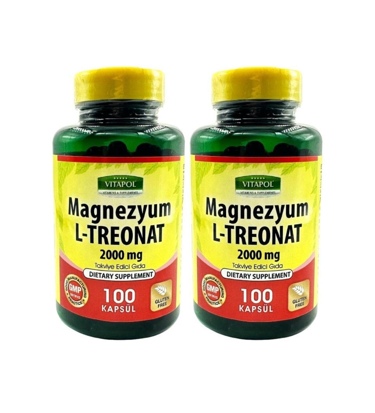 Vitapol Magnesium L-Threonate 2000 Mg 2x100 Capsules Magnesium L-Threonate