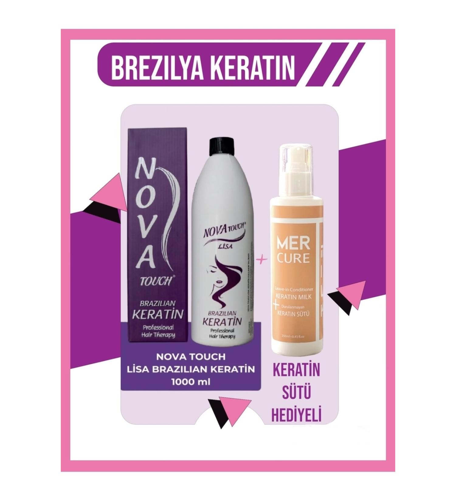 Nova Brazilian Keratin 1000 ml Nova+Keratin Milk Hair Care Cream 250 ml