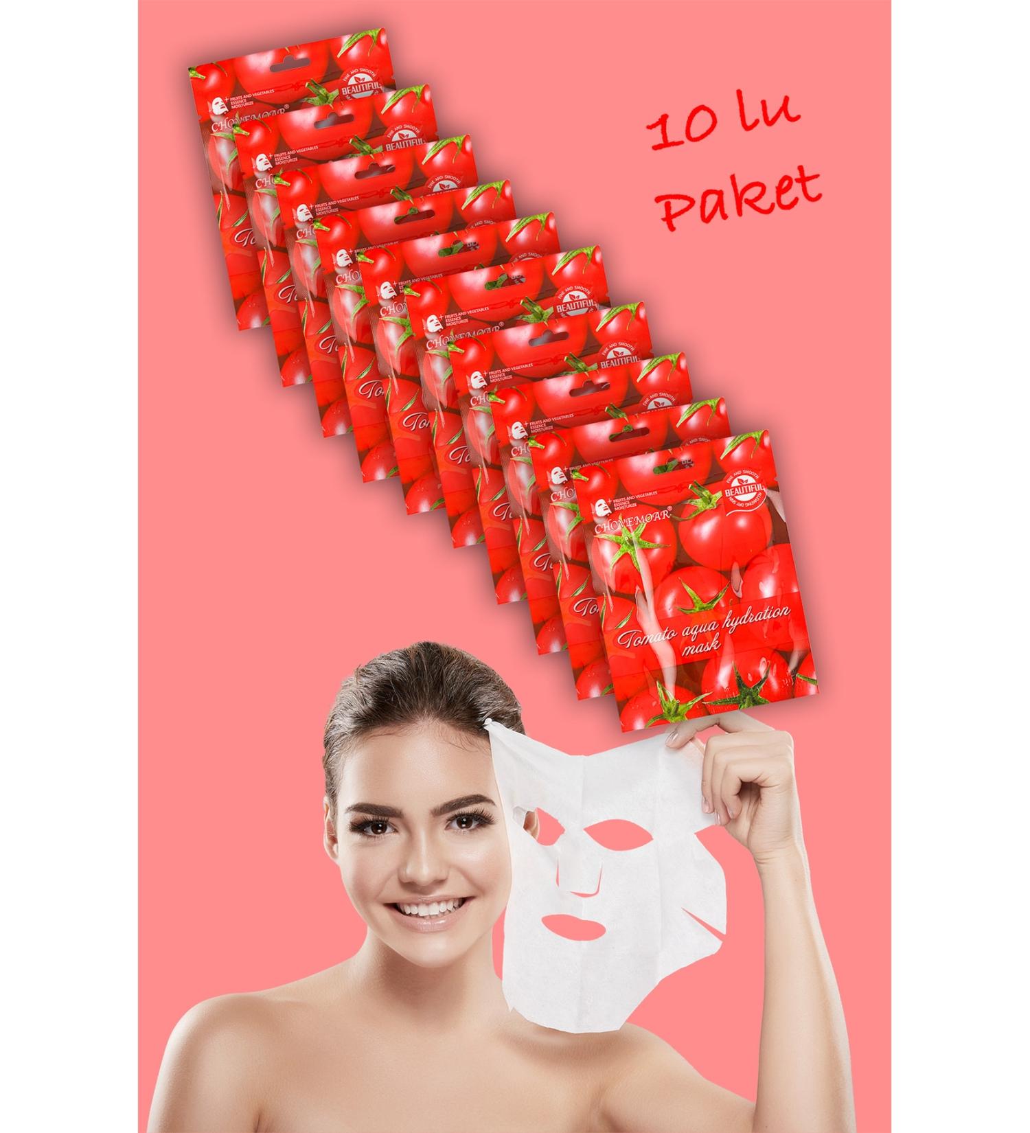 Dahaus 10 Pieces Tomato Juice Repairing Face Mask Aqua Hydration Mask XLM90