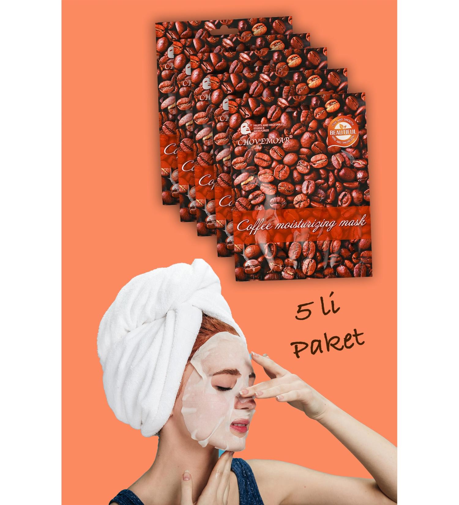 Dahaus 5 Pieces Indonesia Java Island Coffee Extract Moisturizing Balancing Face Mask XLM91