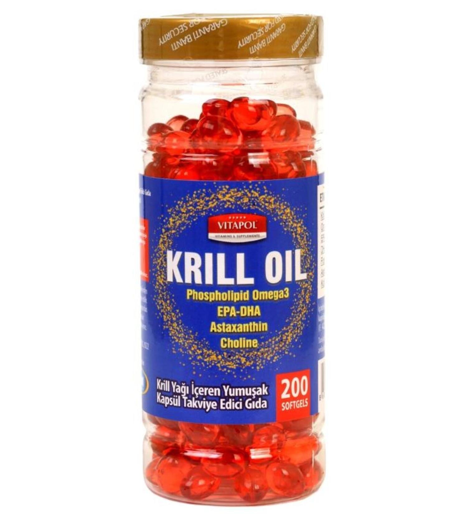 Vitapol Krill Oil 200 Softgels Phospholipid Omega 3 Epa Dha Astaxanthin Choline