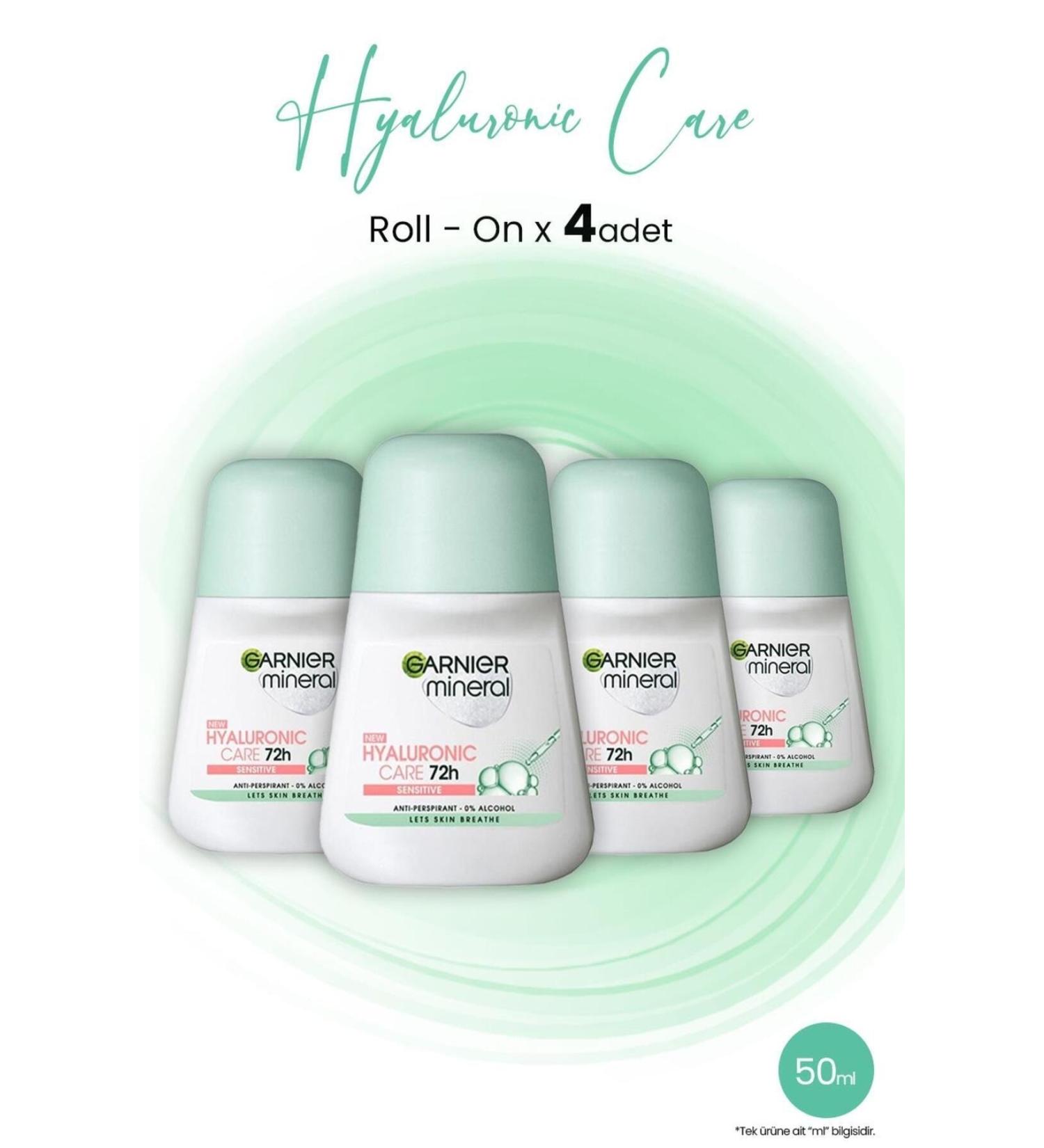 Garnier Mineral Hyaluronic Care 72H Roll-On 50 ml x 4 Pcs