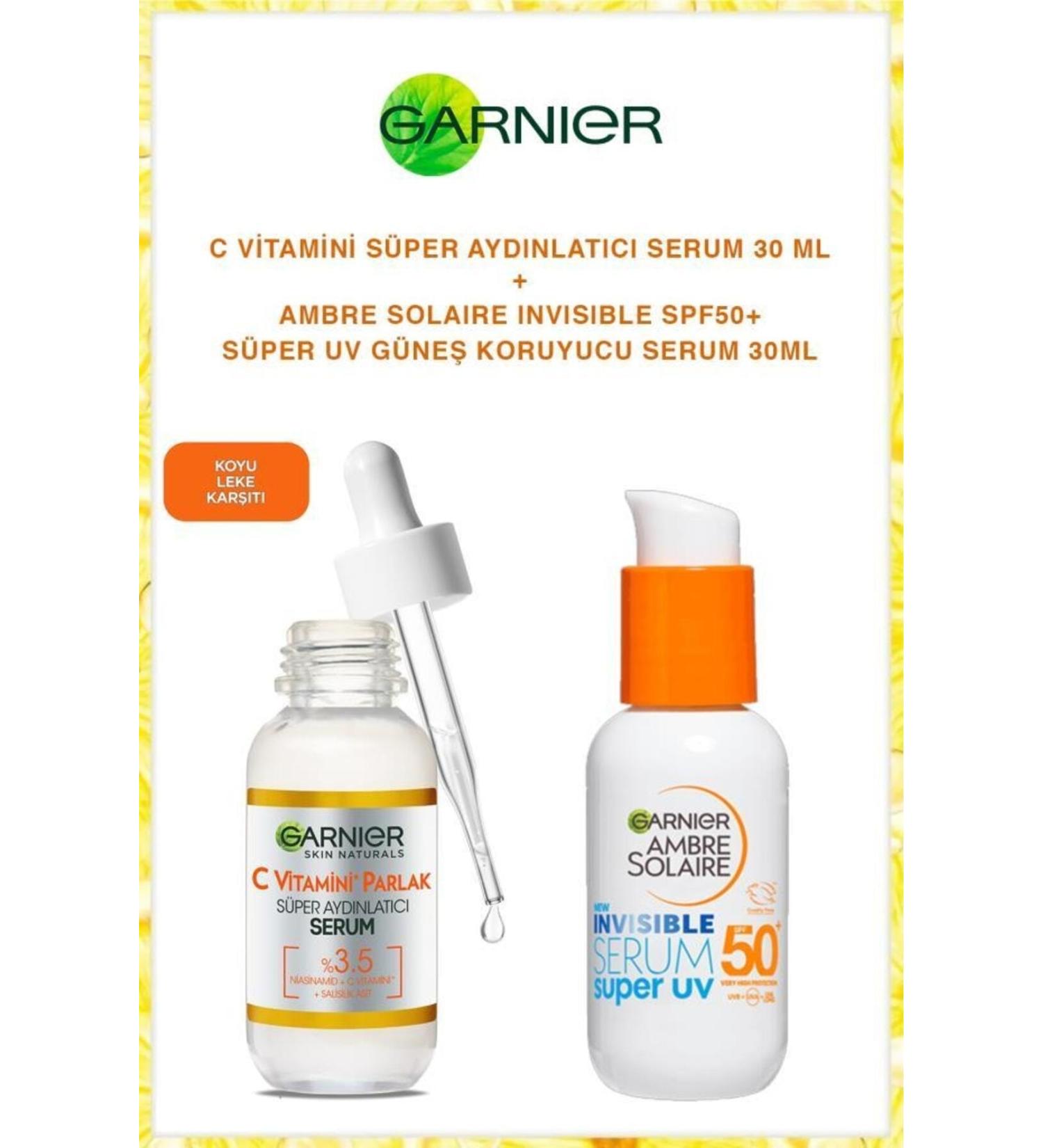 Garnier Vitamin C Brightening Serum SPF50 Ceramide Sun Protection Skin Care Set - Buy Online on GoSupps.com
