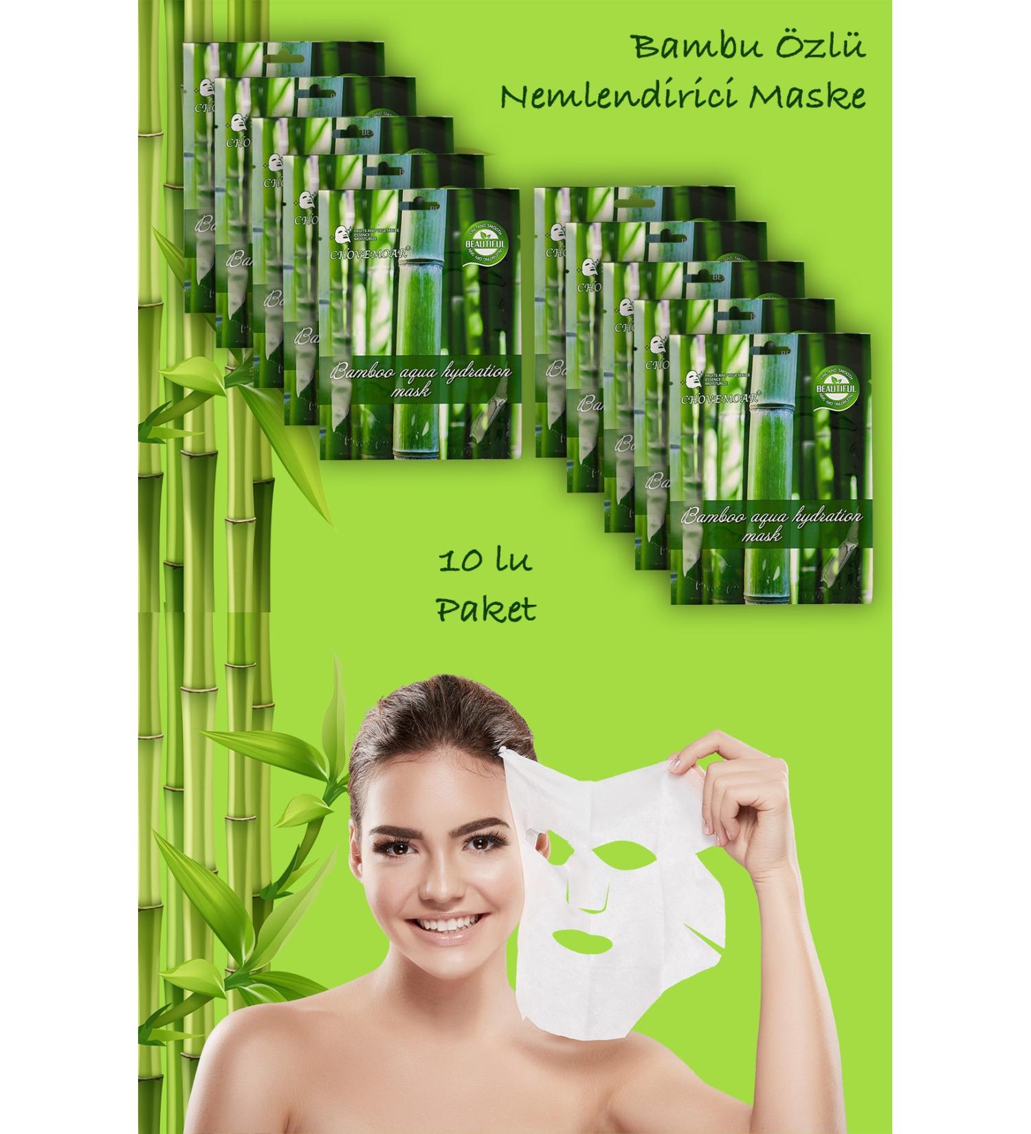 Xolo 10 Pieces Bamboo Leaf Face Mask Aqua Hydration Mask Bambusa Vulgaris XLM92