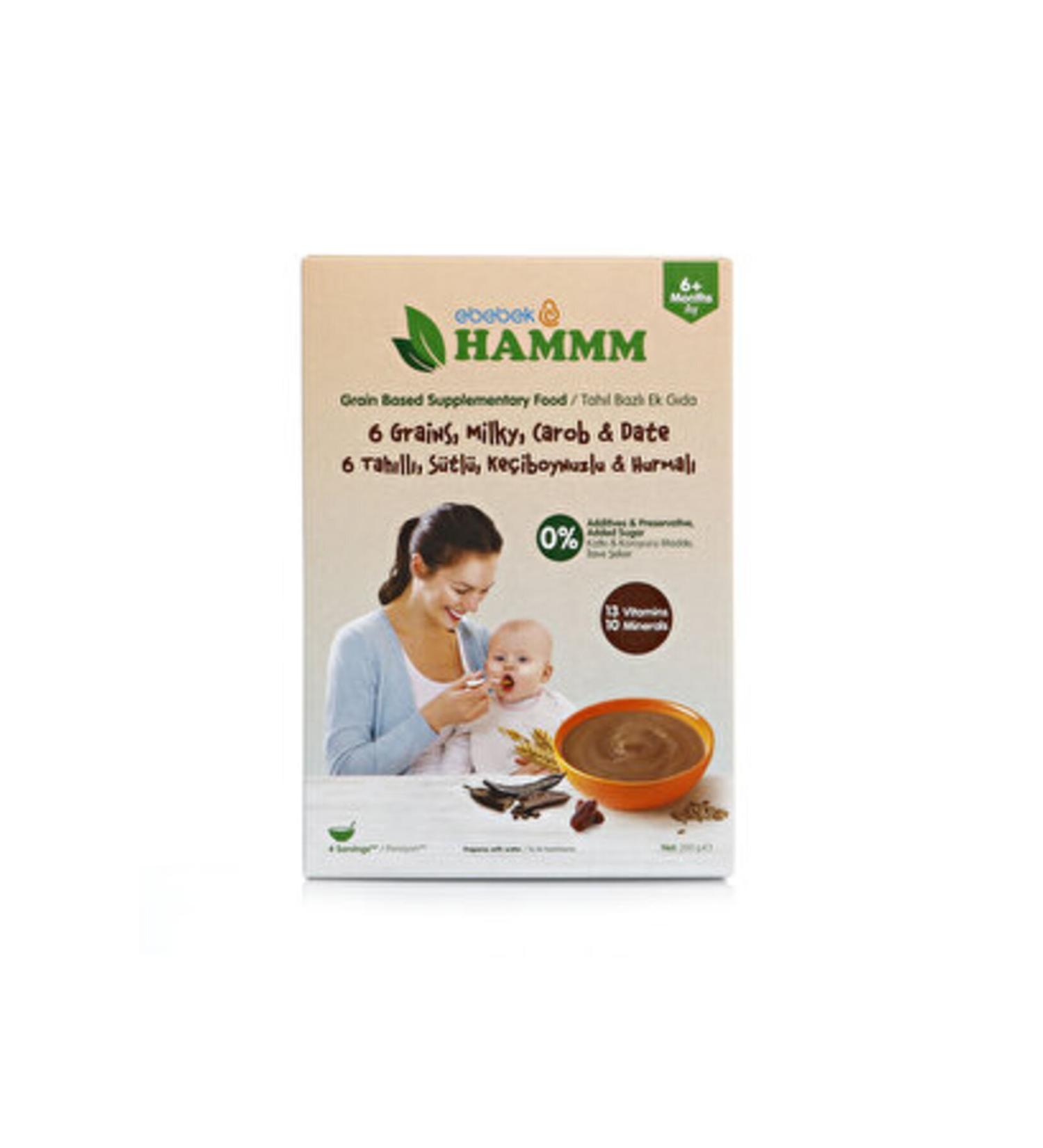Hammm 6 Grain Milk Carob and Date Spoon Food 200 gr (1 PIECE)