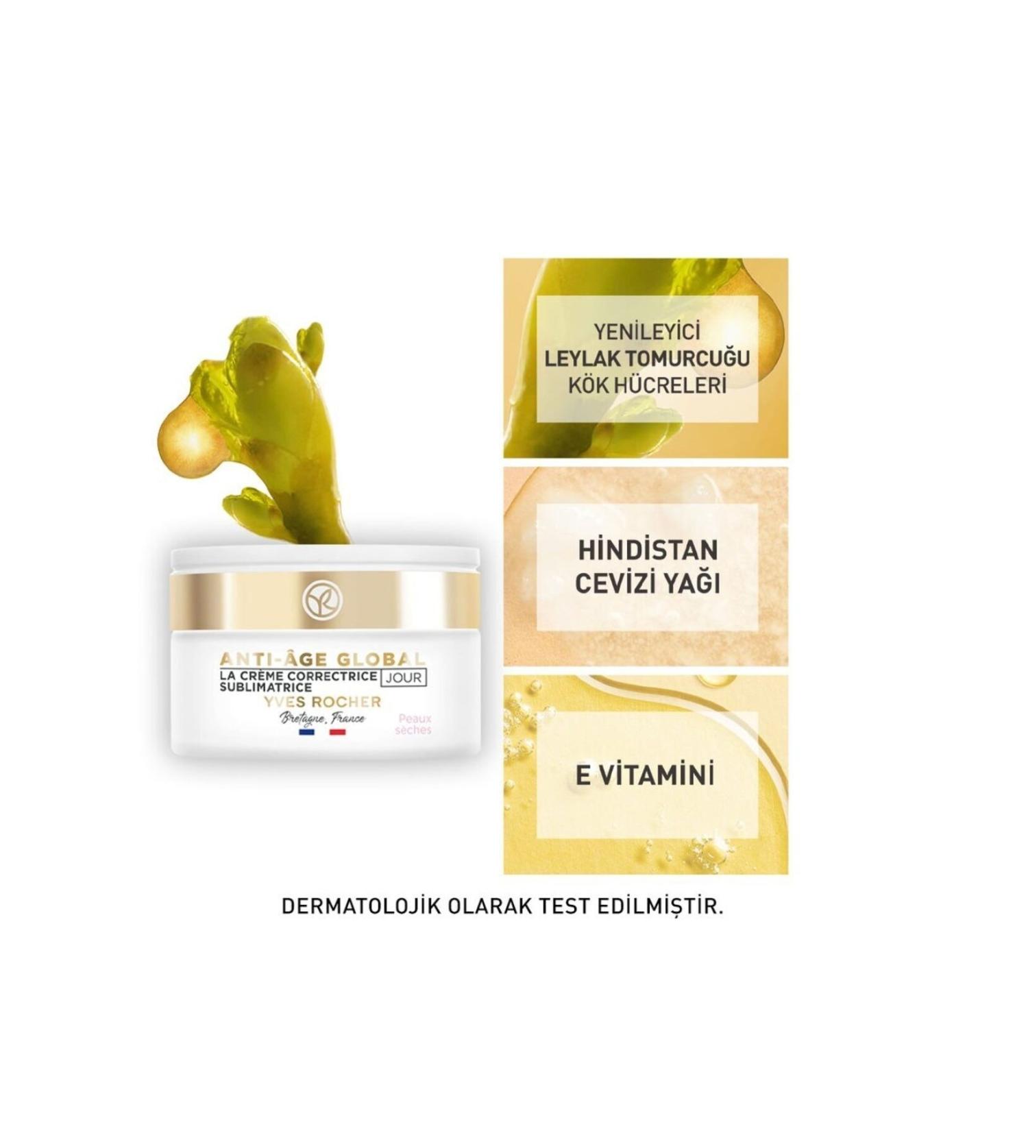 Yves Rocher Dry Skin Day Cream - Regenerating Anti-Aging Herbal Stem Cell Care / Anti-Age Global - Buy Online on GoSupps.com