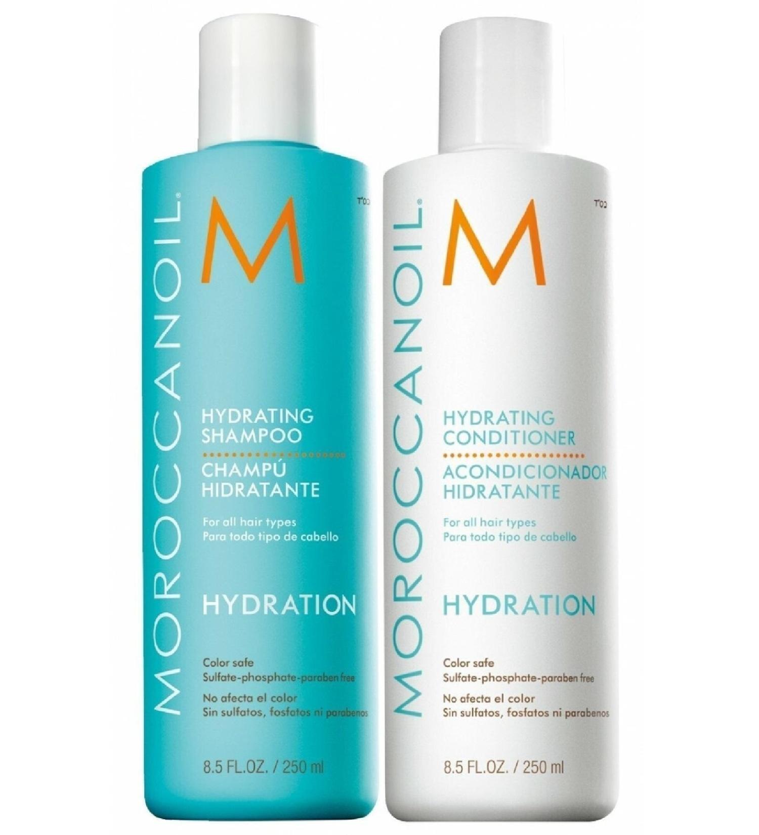 Moroccanoil Hydrating Moisturizing Shampoo 250ml + Cream 250ml Set of 2 PassionisGroup
