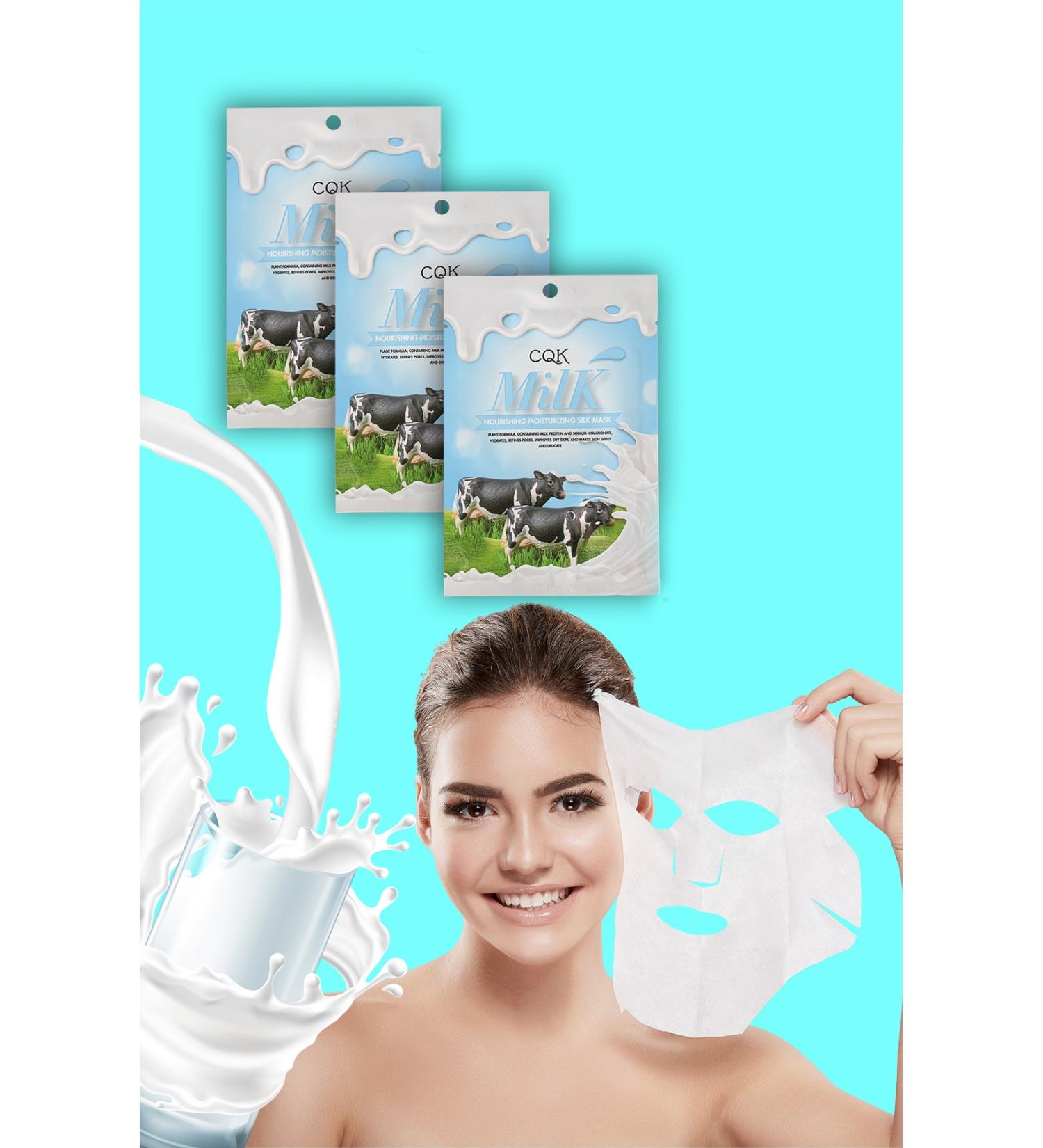 Xolo 3 Pieces Milk Protein Brown Seaweed Essence Face Mask Moisturizing Sodium Hyaluronate XLM151