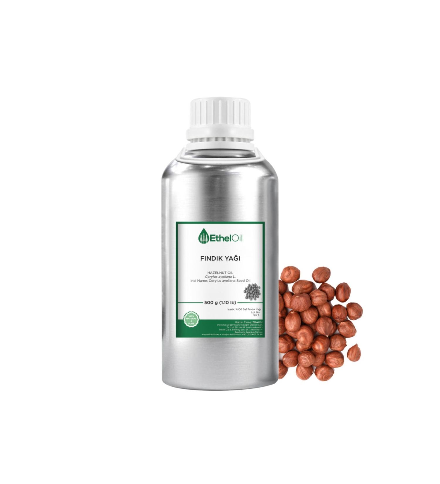 Etheloil Hazelnut Fixed Oil - - 500 gr - 0 Pure and Natural Fixed Oil - Manufacturer High Quality