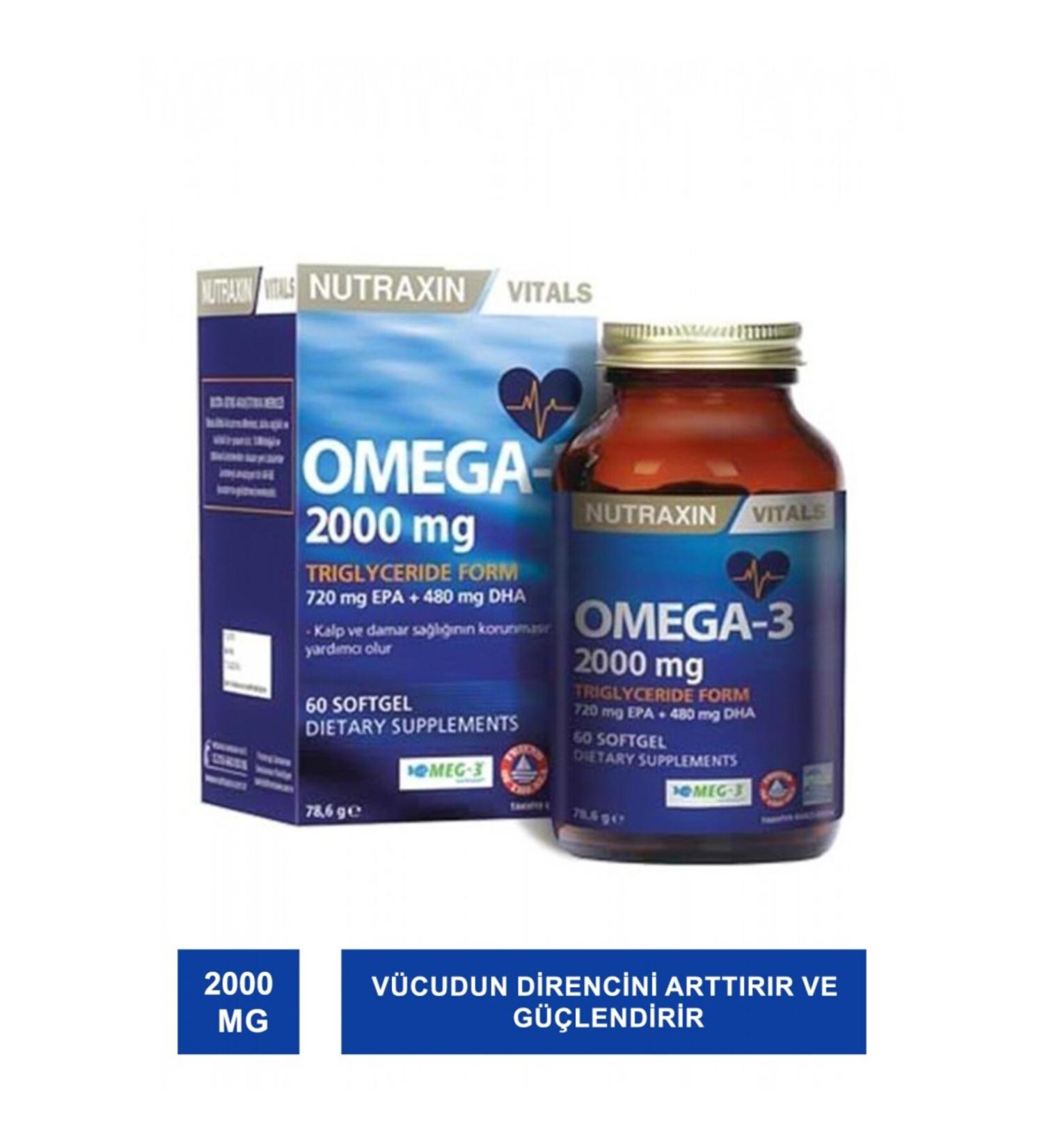 Nutraxin Omega 3 Fish Oil 2000 mg 60 SoftGel
