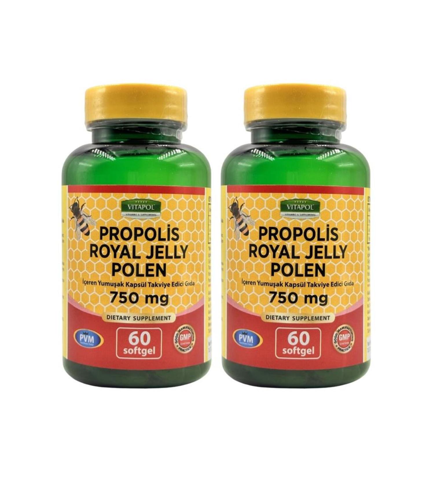 Vitapol Propolis Royal Jelly Pollen 2x60 Capsules