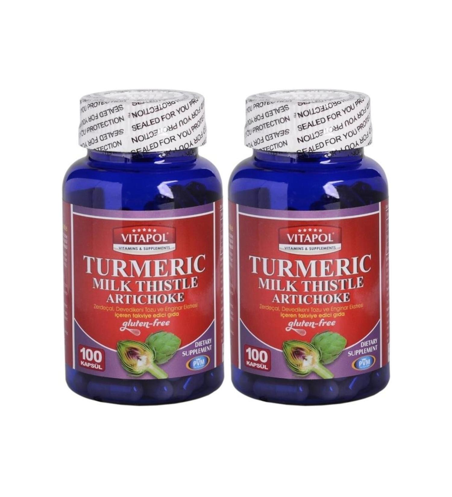 Vitapol Turmeric Milk Thistle Artichoke 2x100 Capsules Turmeric Milk Thistle Artichoke