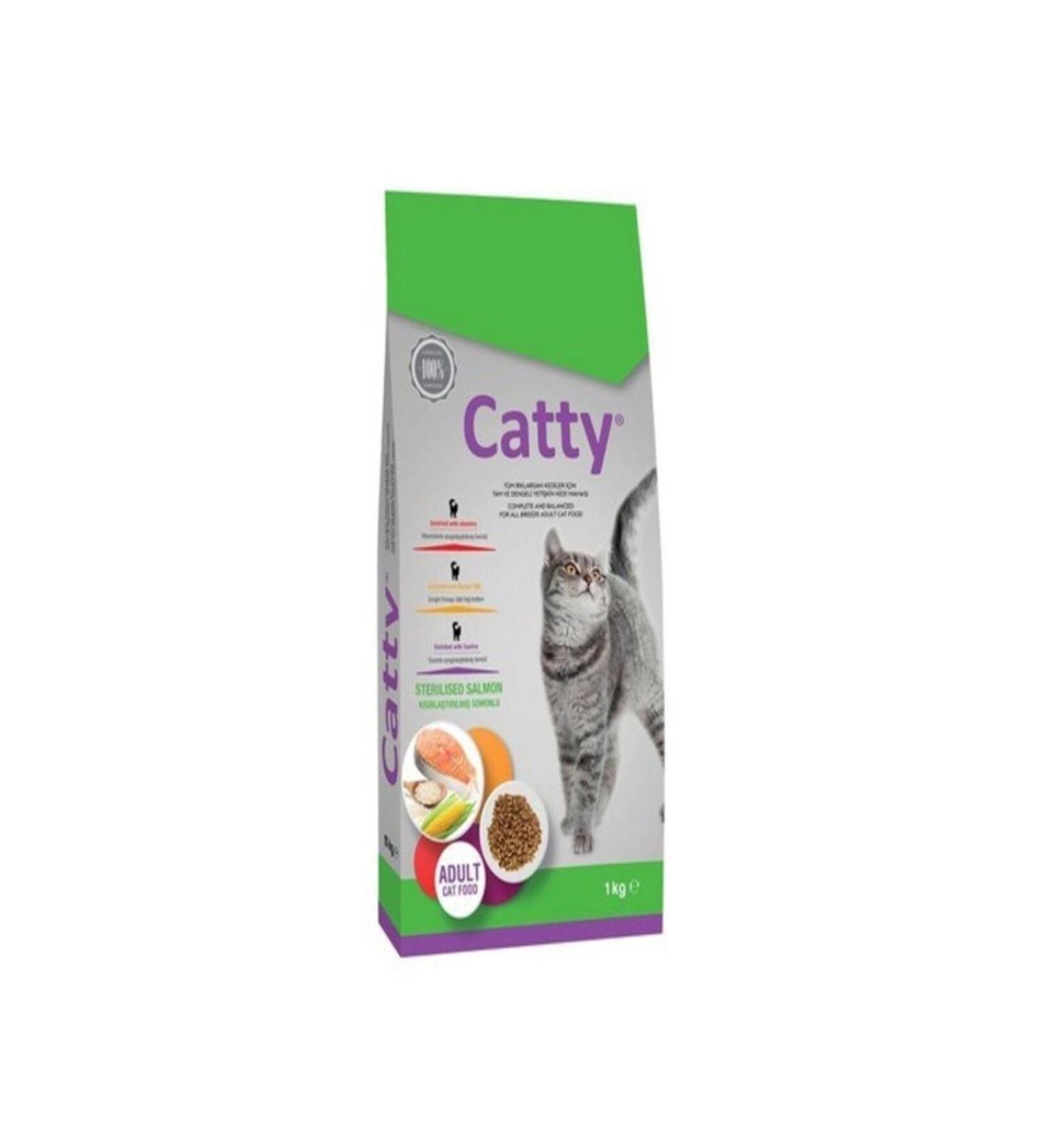 Catty Adult Sterilized Salmon Sterilized Adult Cat Food 1 Kg