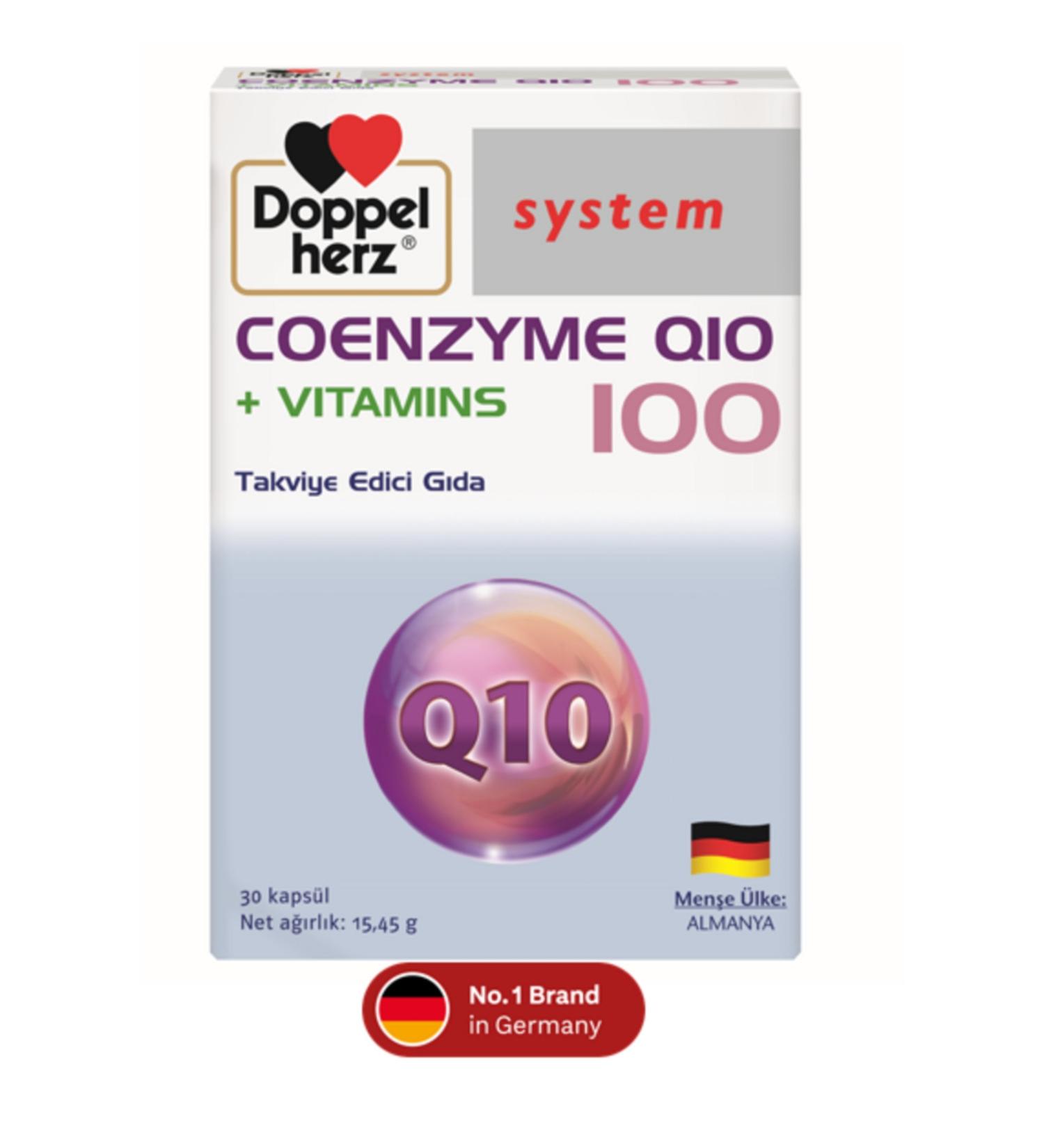Doppelherz System Coenzyme Q10 100mg + Vitamins 30 Capsules