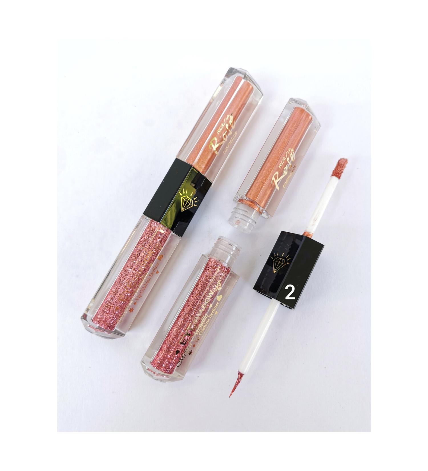 AILY COSMETICS Rose Double-Sided Glitter Liquid Eyeshadow Glitter Eyeliner & Eyeshadow Melted Metallic Lip Oilshine Eyeliner