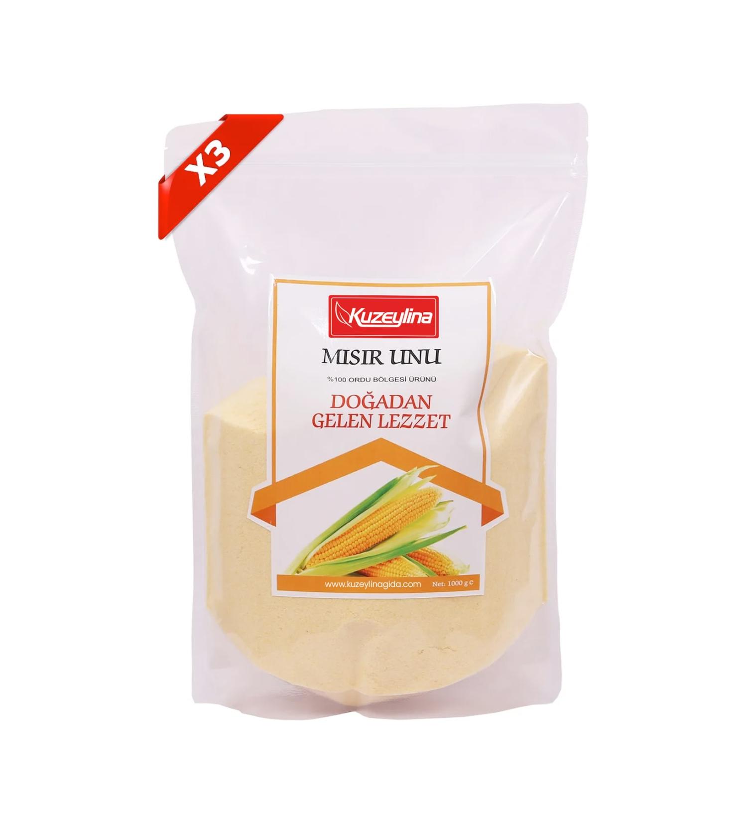Kuzeylina Corn Flour 3 Piece Set (3 Pieces 1 Kg)