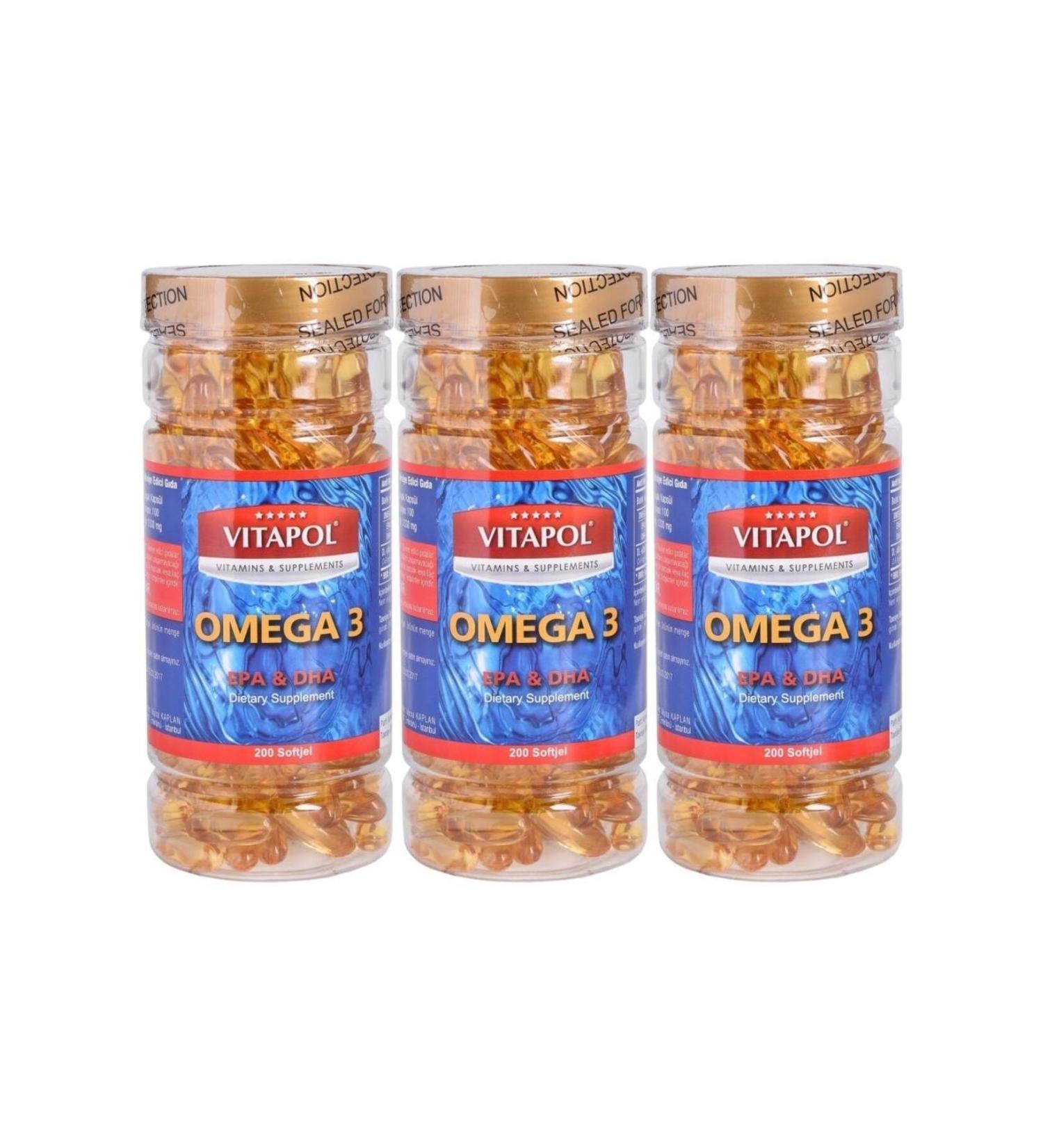 Vitapol Omega 3 1000 Mg Fish Oil 3x200 Softgel