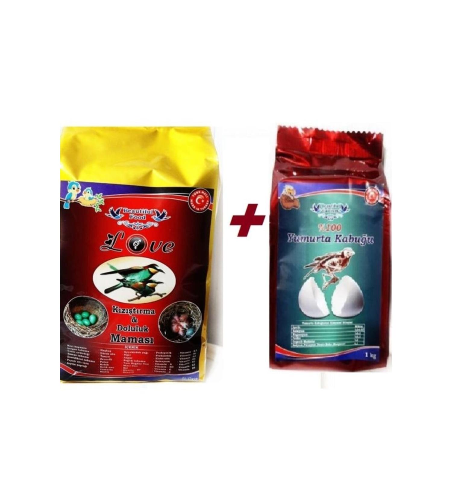 Beautiful Food Warming & Fertility Food for Budgies and Tropical Birds 1 Kg + Egg Shell 1 Kg