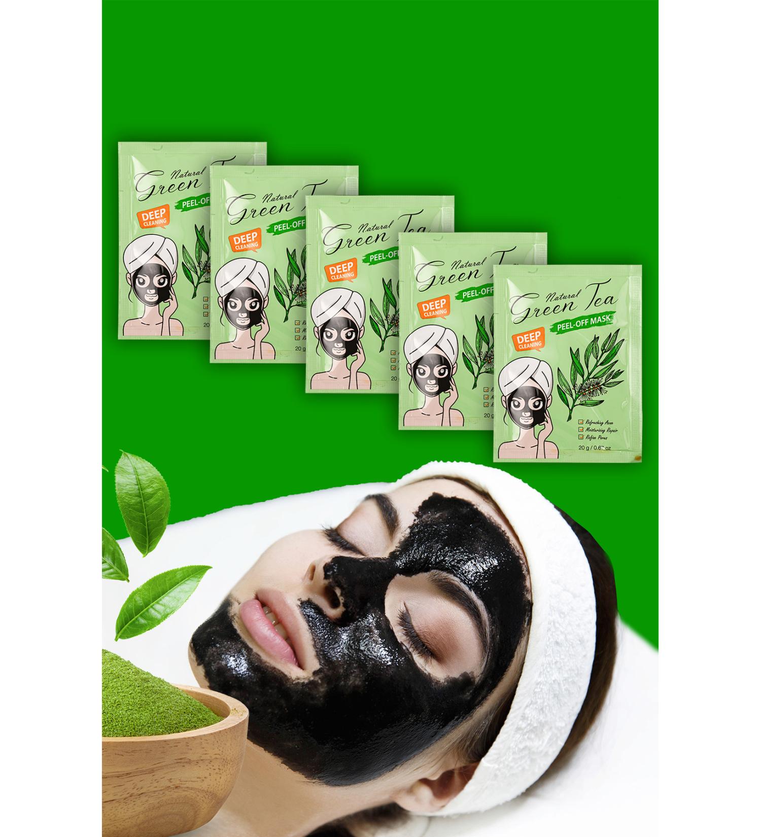 Dahaus 5 Pieces Blackhead Mask 20 Grams Natural Green Tea Cure Spreadable Face Mask XLM717