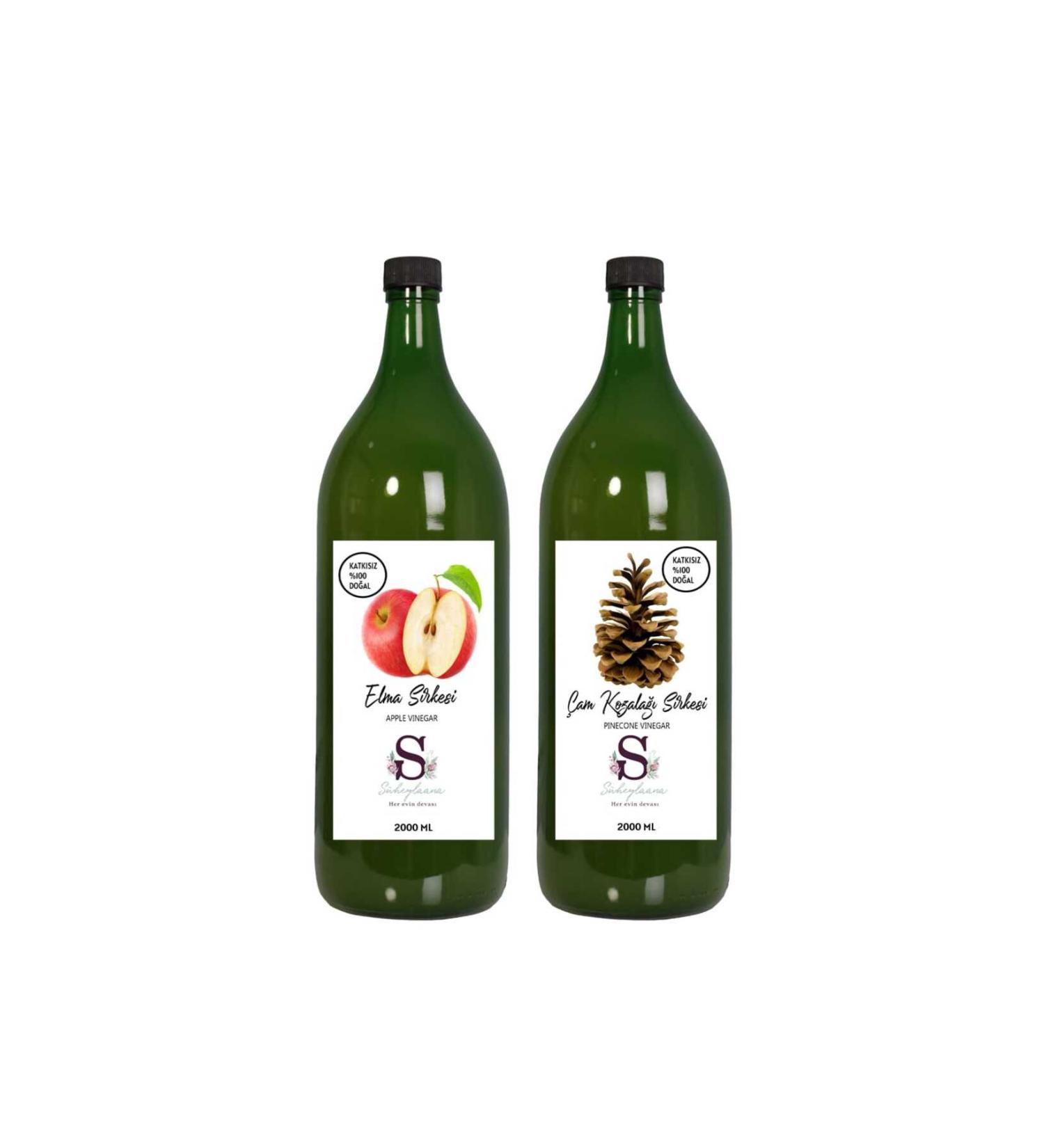 Suheylaana Natural Apple Vinegar 2000 Ml - Natural Pine Cone Vinegar 2000 Ml