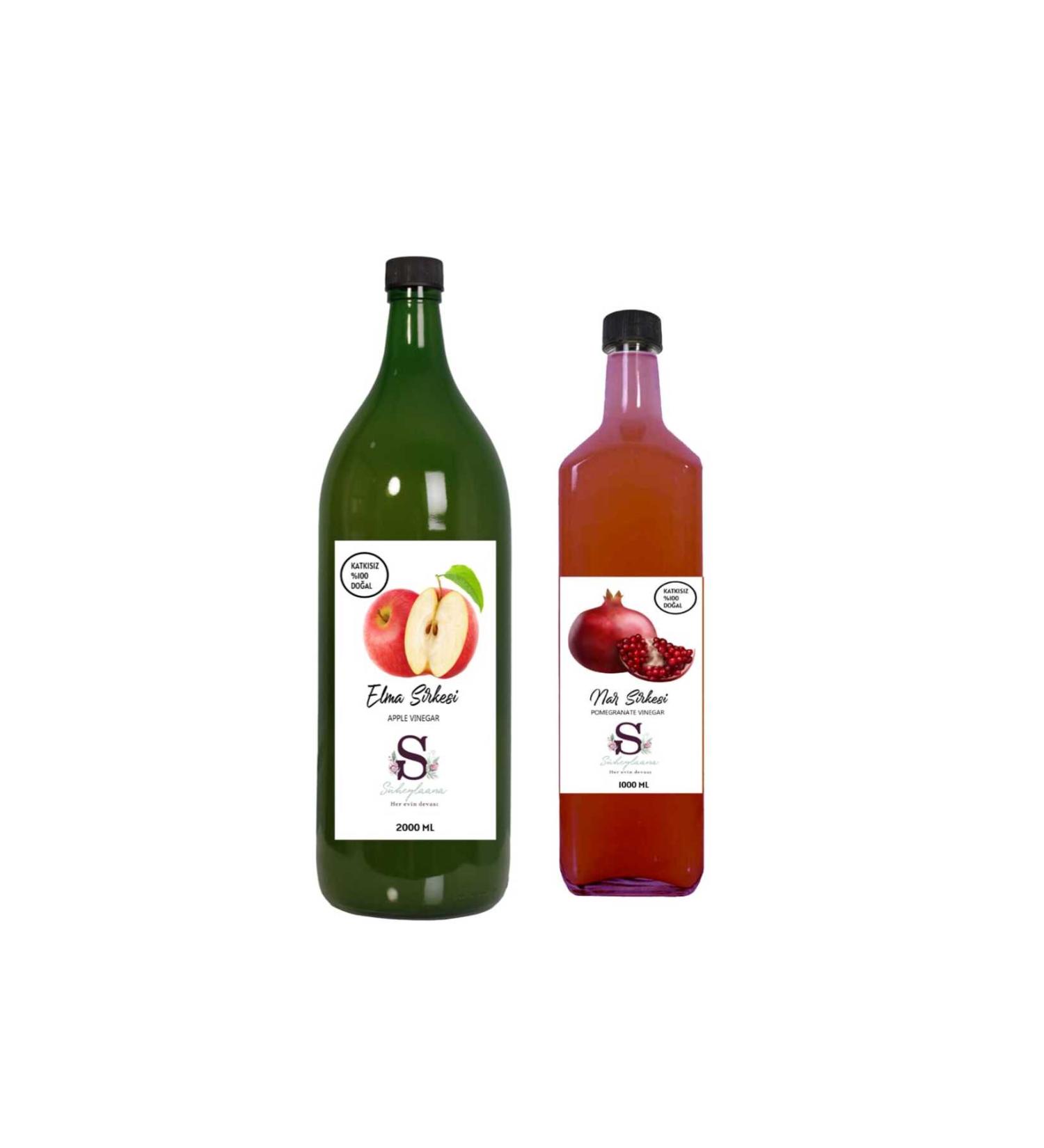 Suheylaana Natural Apple Vinegar 2000 Ml - Natural Pomegranate Vinegar 1000 Ml
