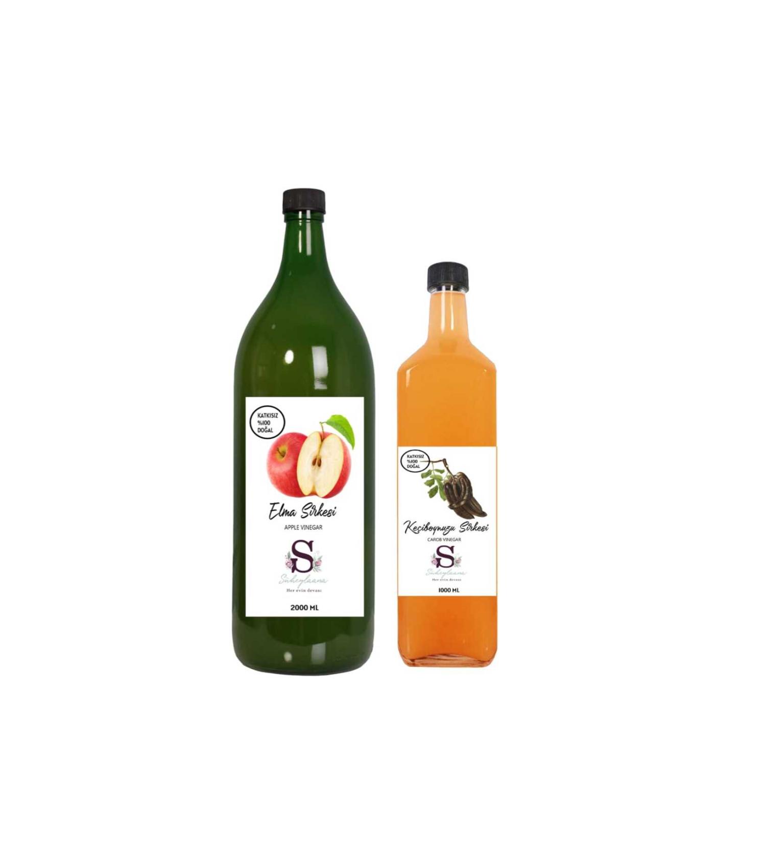 Suheylaana Natural Apple Vinegar 2000 Ml - Natural Carob Vinegar 1000 Ml